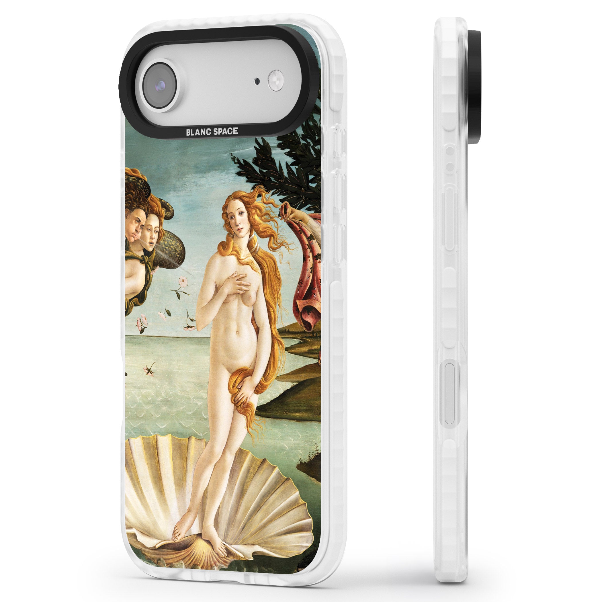 The Birth of Venus - Sandro Botticelli iPhone 17 Air Impact Pro Clear Phone Case Side Profile