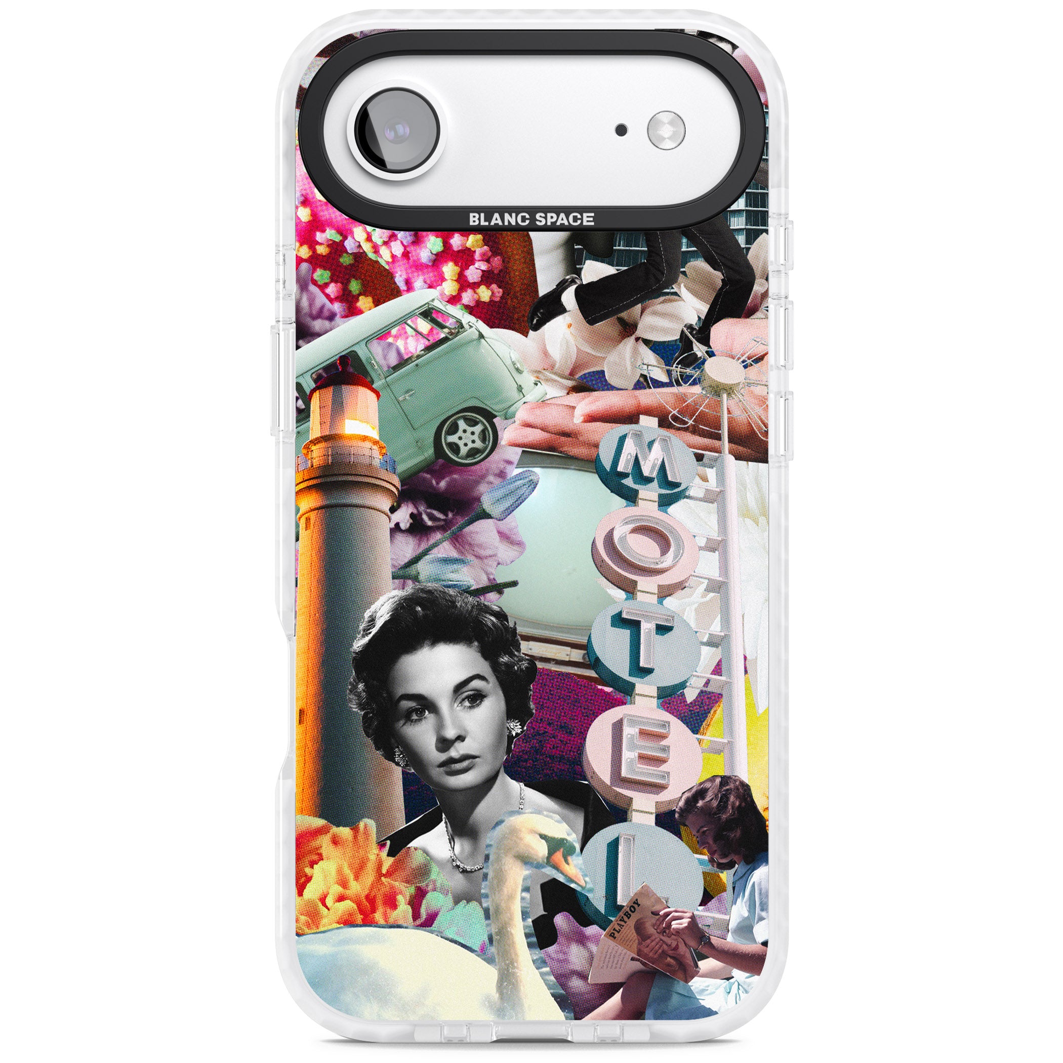 Retro Motel Collage iPhone 17 Air Impact Pro Clear Phone Case
