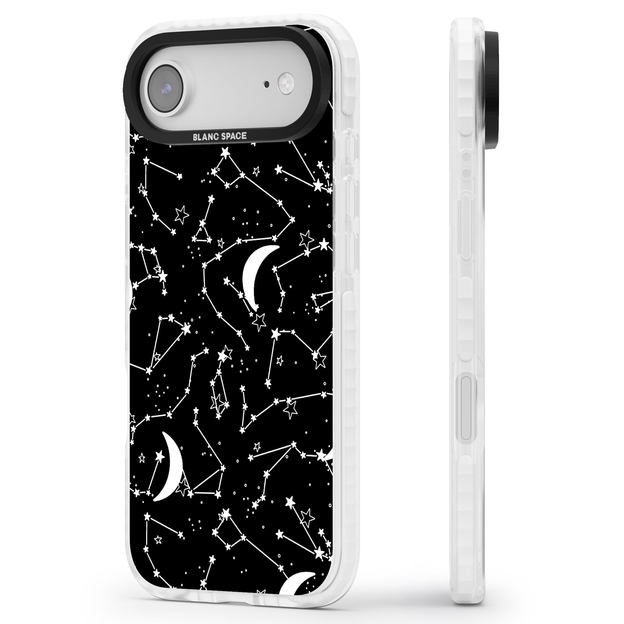 Black Celestial Constellations iPhone 17 Air Impact Pro Clear Phone Case Side Profile