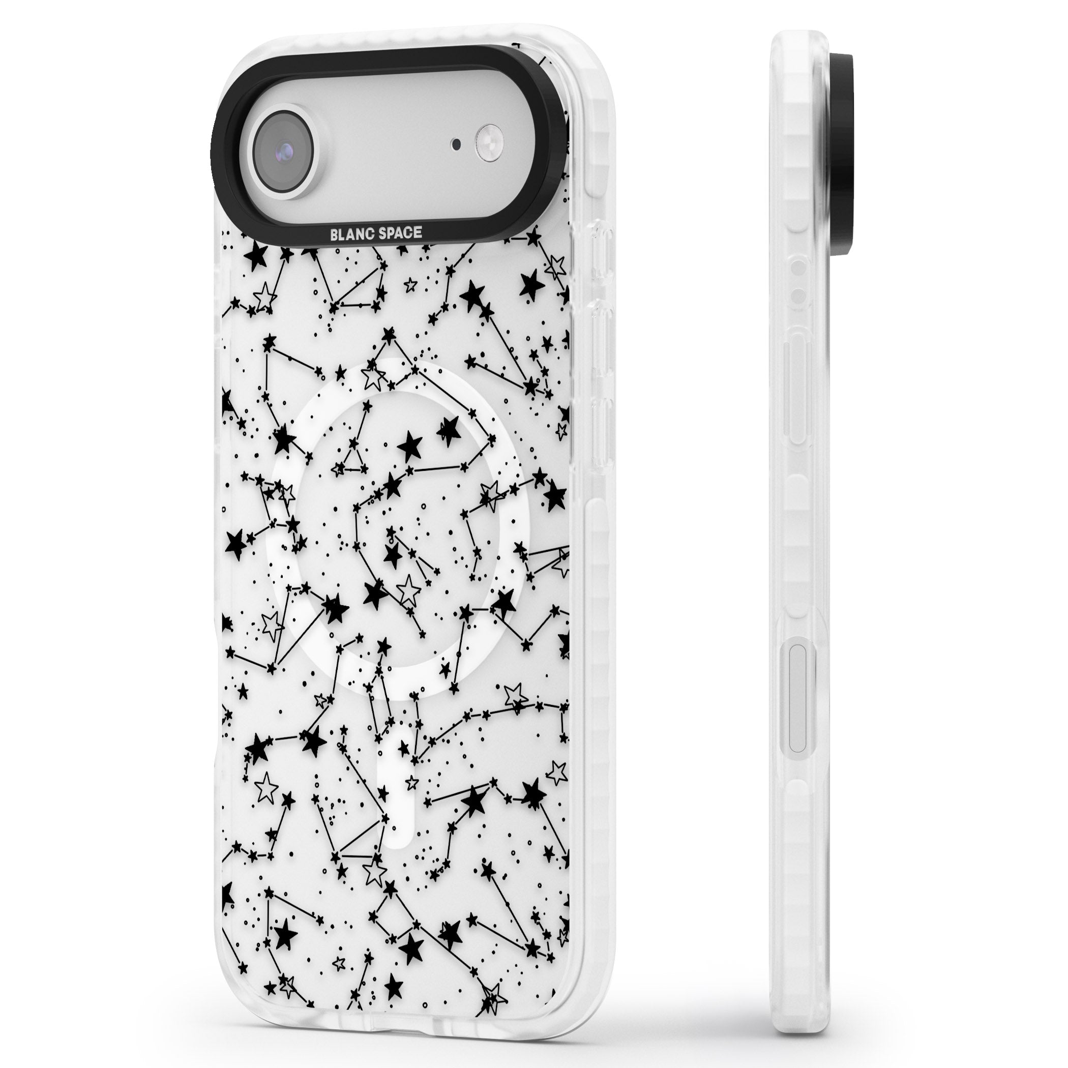 Midnight Constellations iPhone 17 Air Impact Pro Clear Phone Case Side Profile