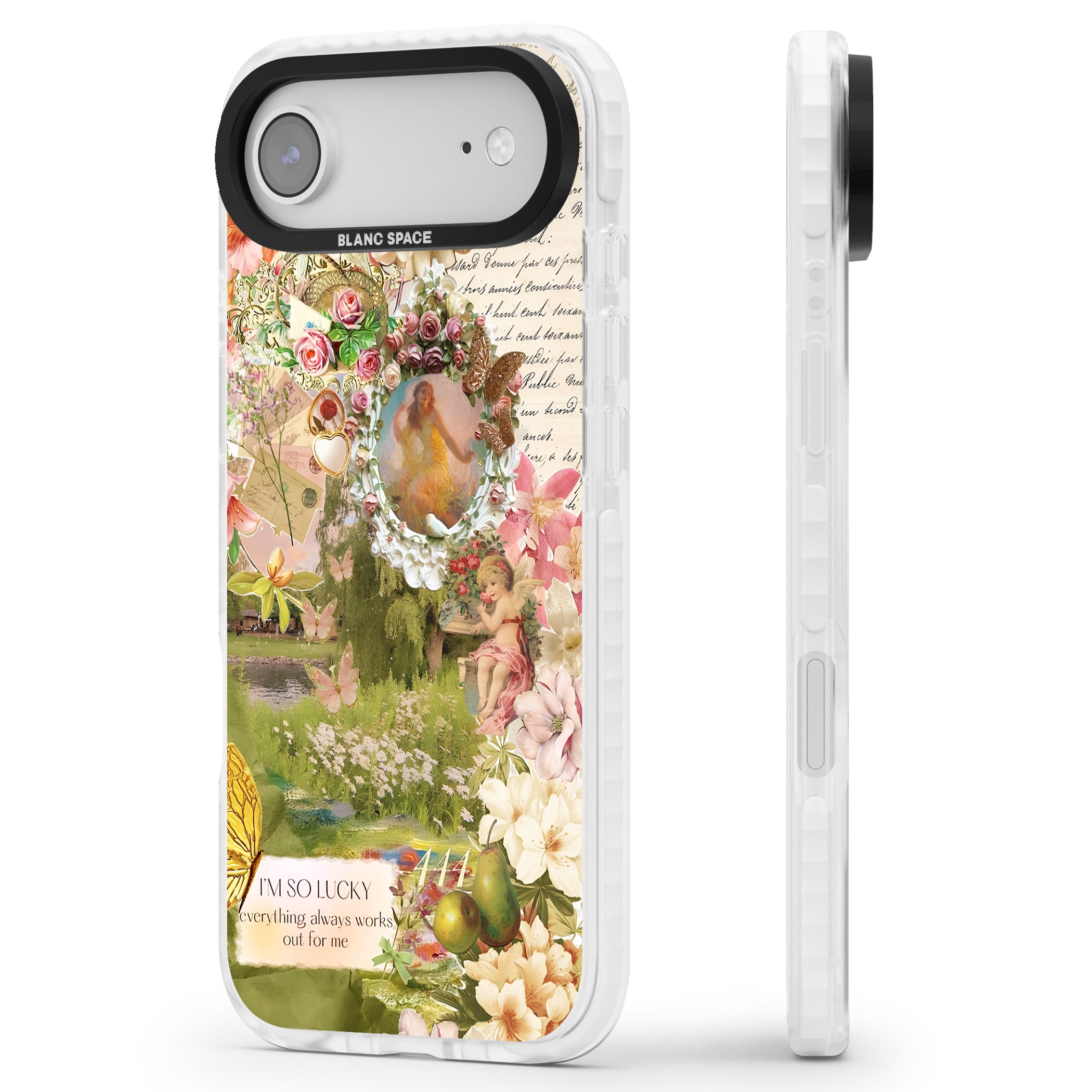 Nature in Pink iPhone 17 Air Impact Pro Clear Phone Case Side Profile