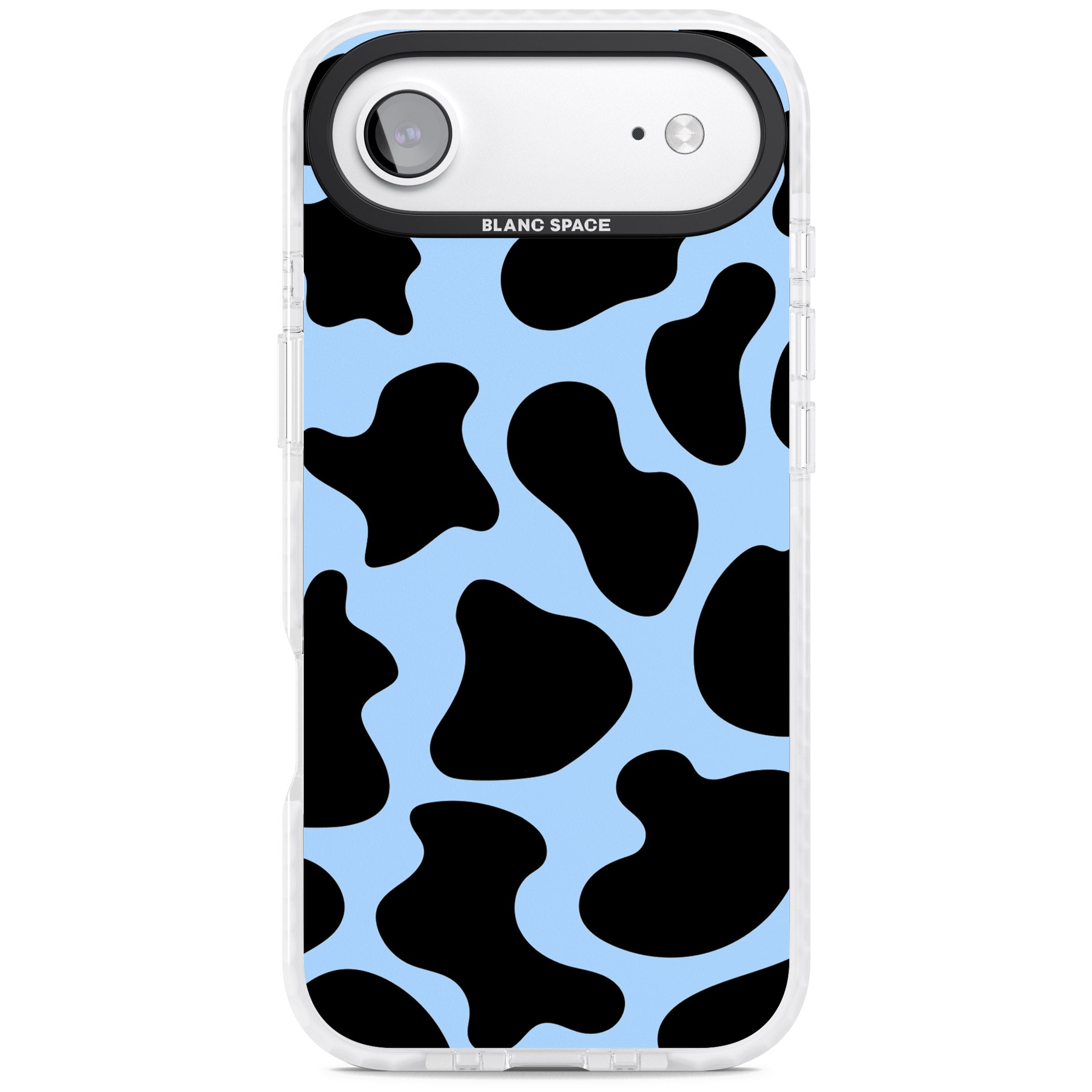 Blue And Black Cow Print iPhone 17 Air Impact Pro Clear Phone Case