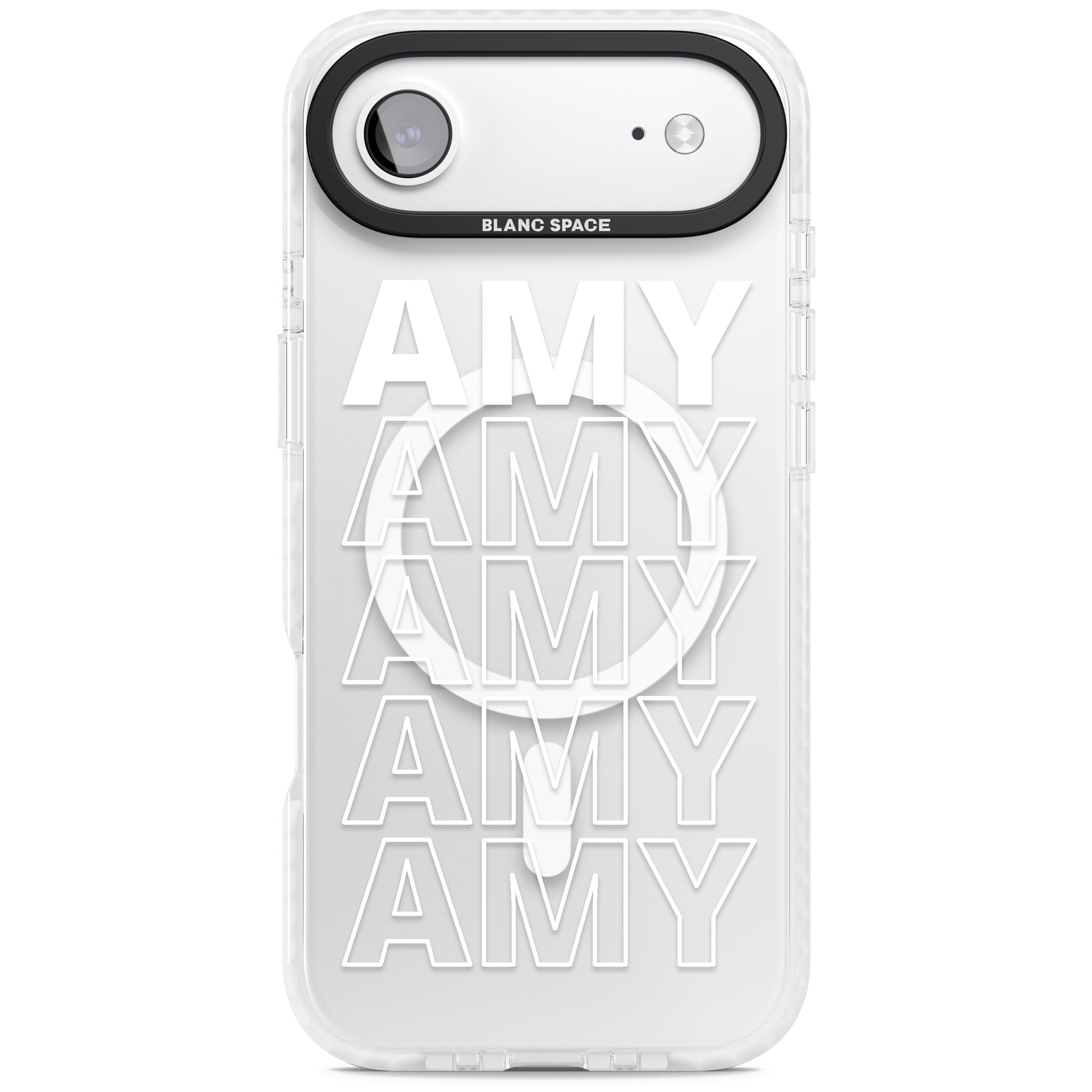Personalised Bold Name Repeated iPhone 17 Air Impact Pro Clear Phone Case
