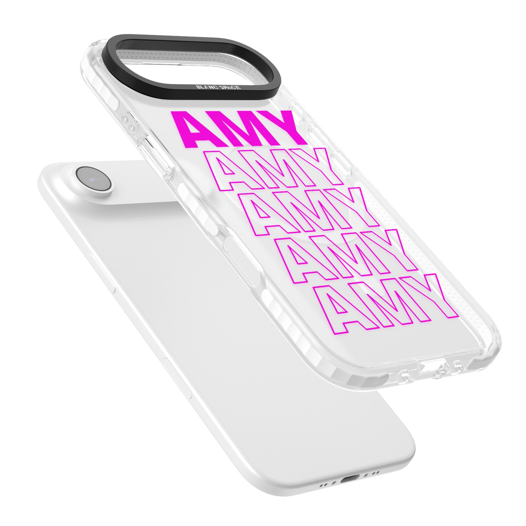 Personalised Bold Repeated Name iPhone 17 Air Impact Pro Clear Phone Case Colours