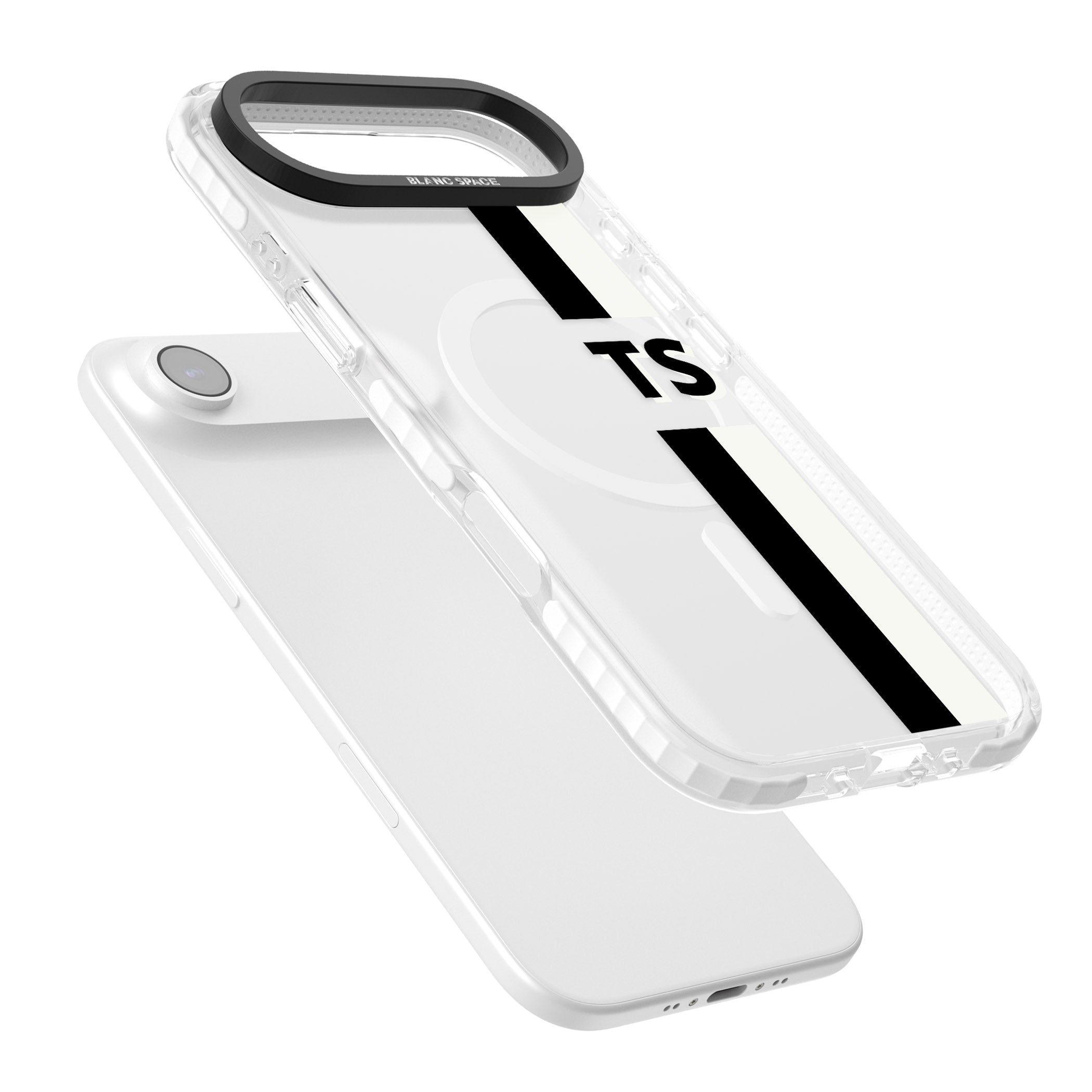 Personalised Black And White Stripe iPhone 17 Air Impact Pro Clear Phone Case Colours