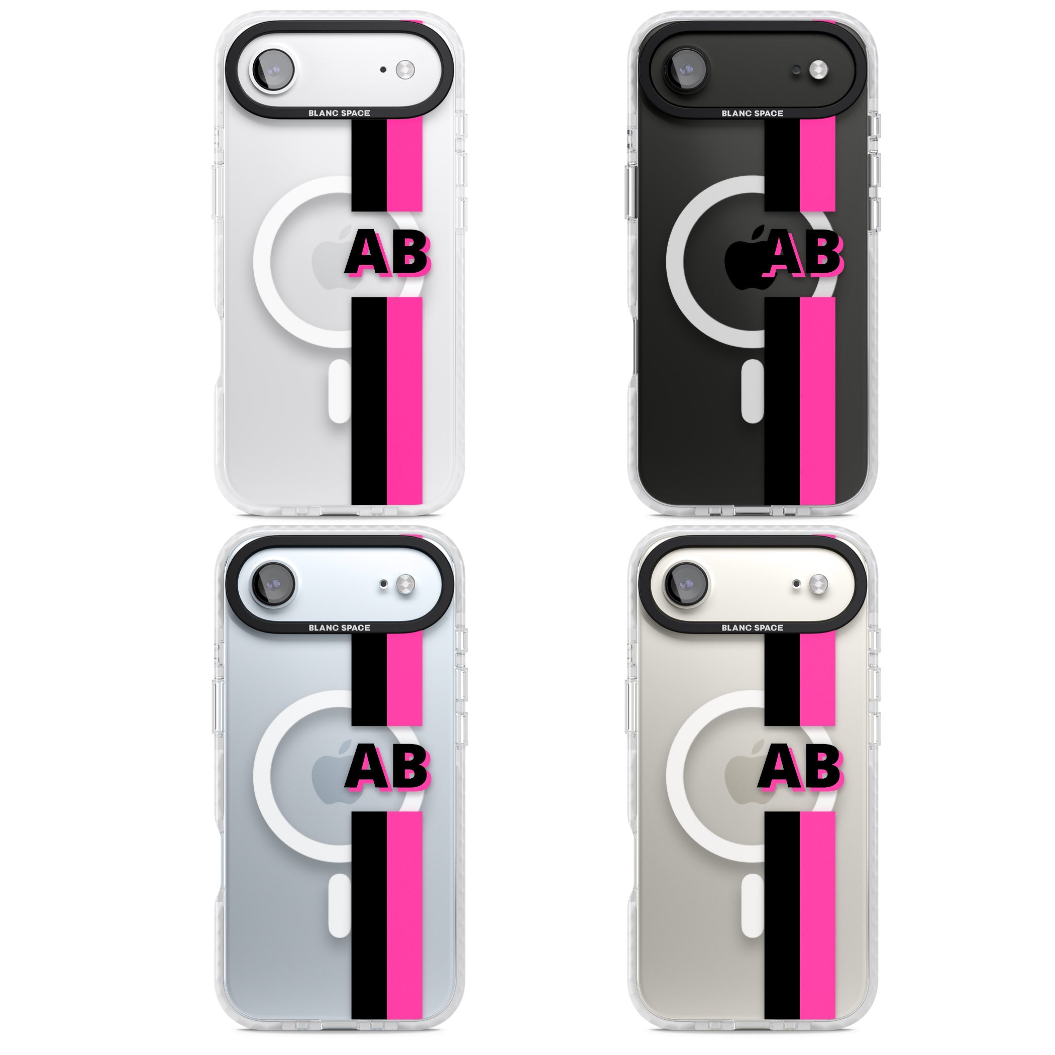 Personalised Bold Name Stripe iPhone 17 Air Impact Pro Clear Phone Case APT Impact Protection