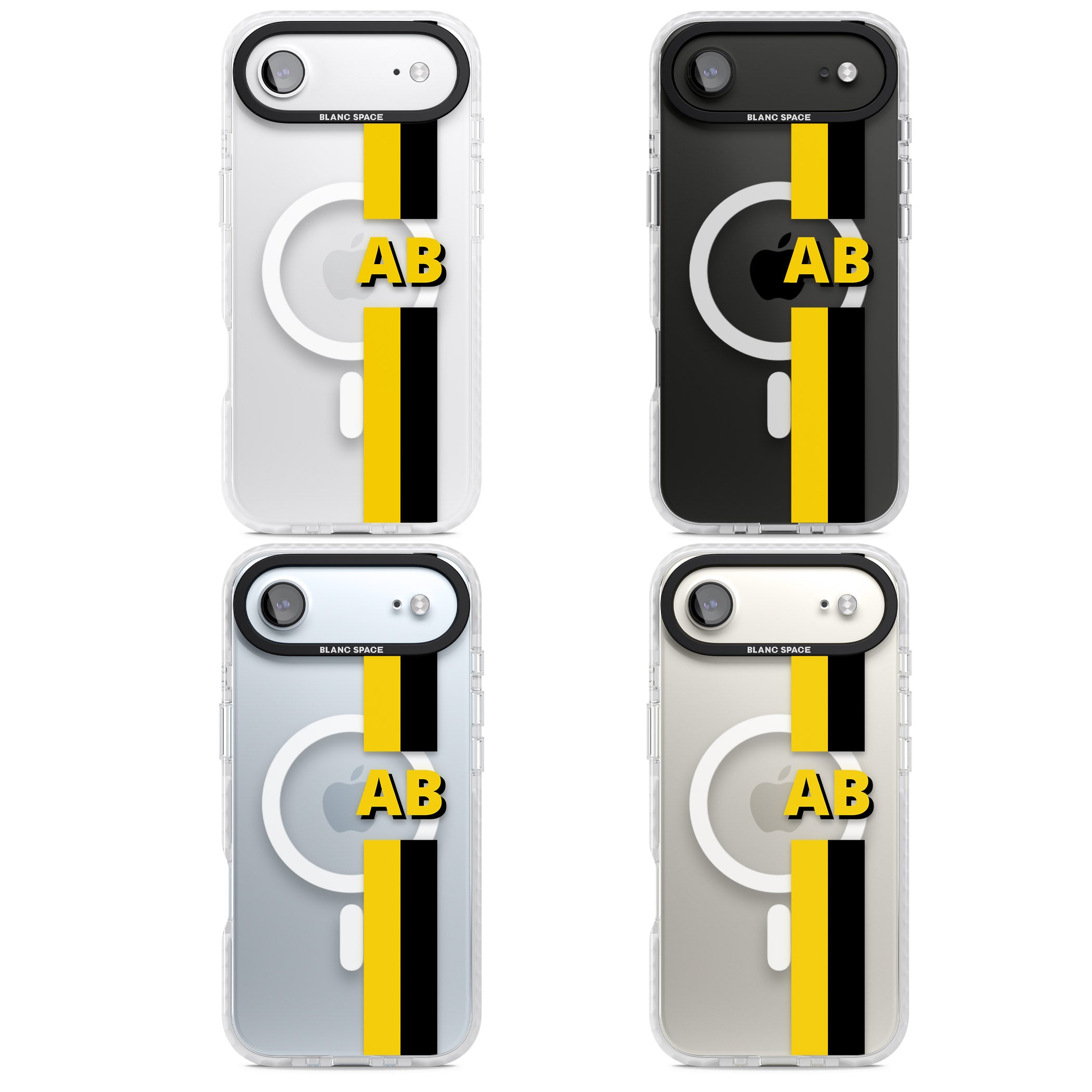 Personalised Bold Name Striped iPhone 17 Air Impact Pro Clear Phone Case APT Impact Protection