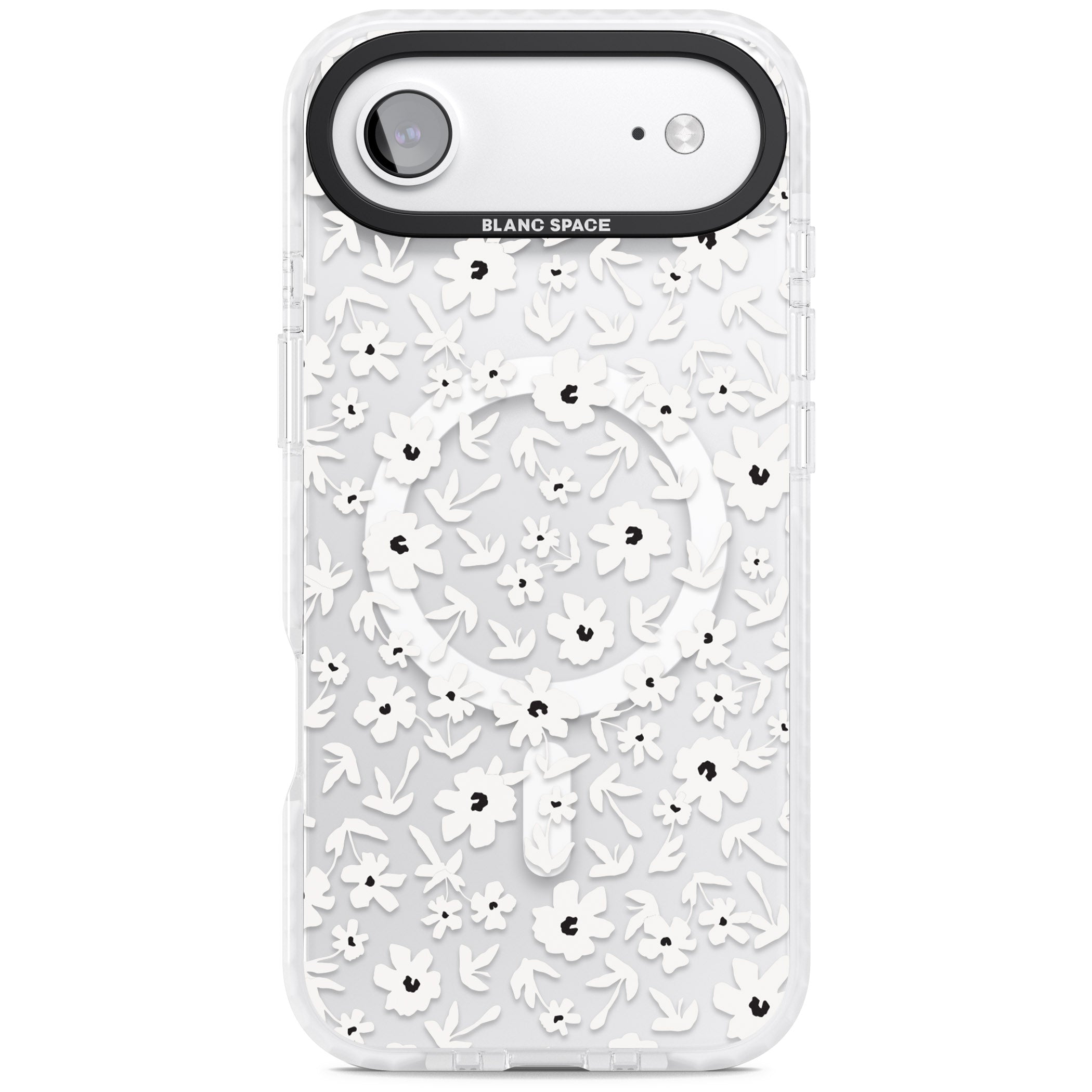 Monochrome Floral iPhone 17 Air Impact Pro Clear Phone Case