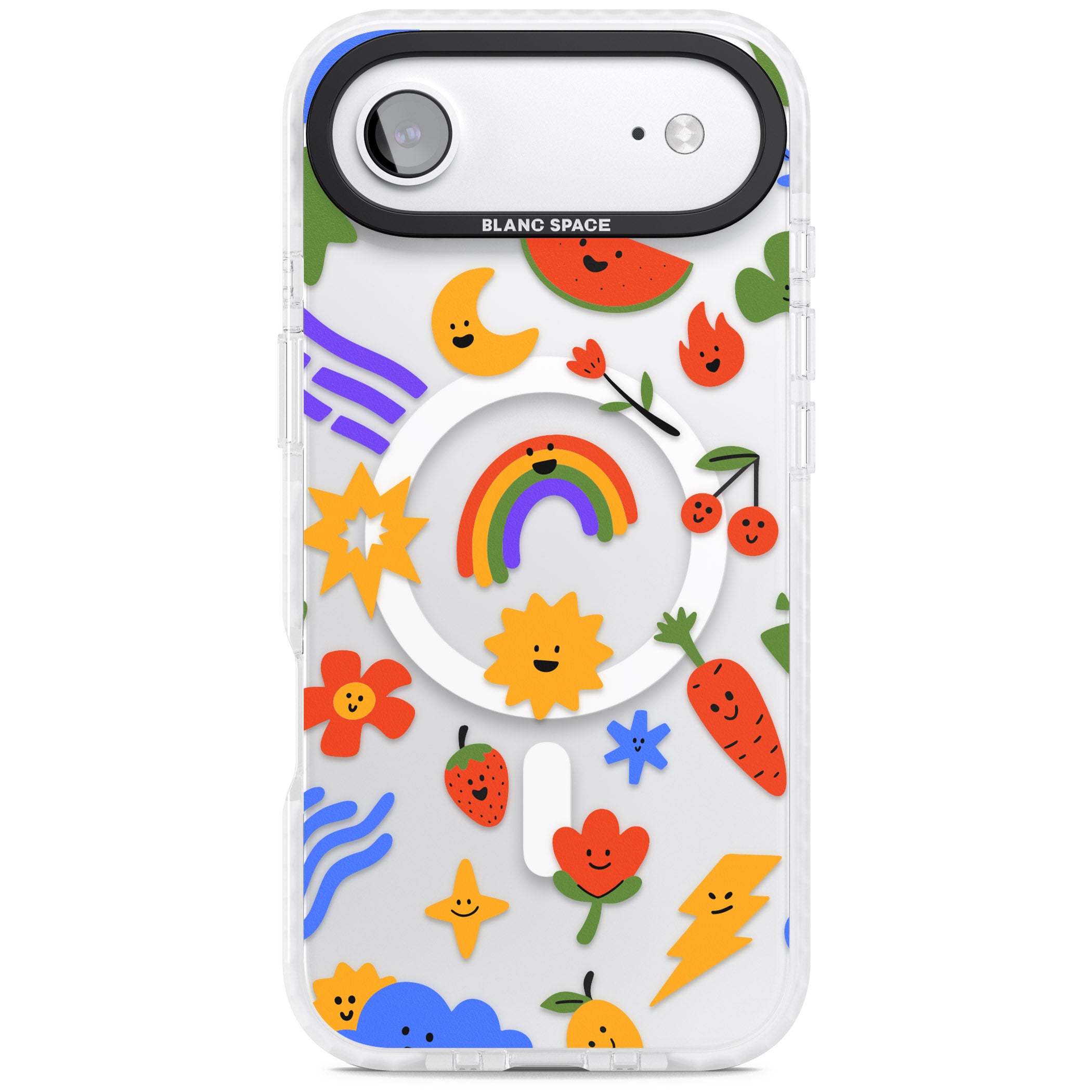 Colorful Kawaii Icons iPhone 17 Air Impact Pro Clear Phone Case