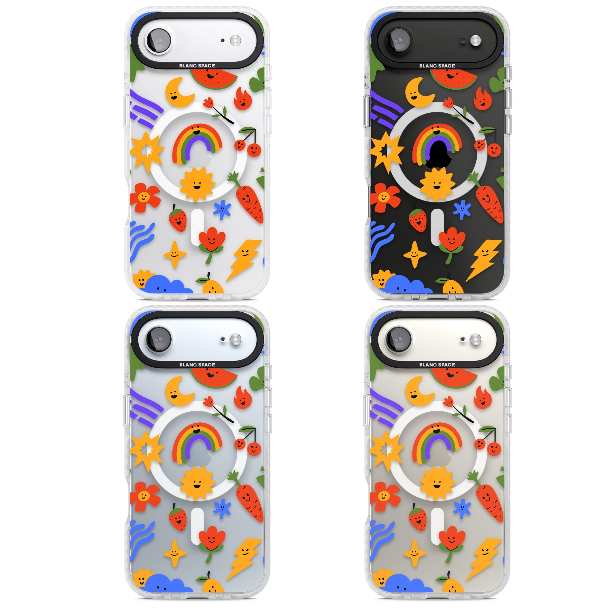 Colorful Kawaii Icons iPhone 17 Air Impact Pro Clear Phone Case APT Impact Protection