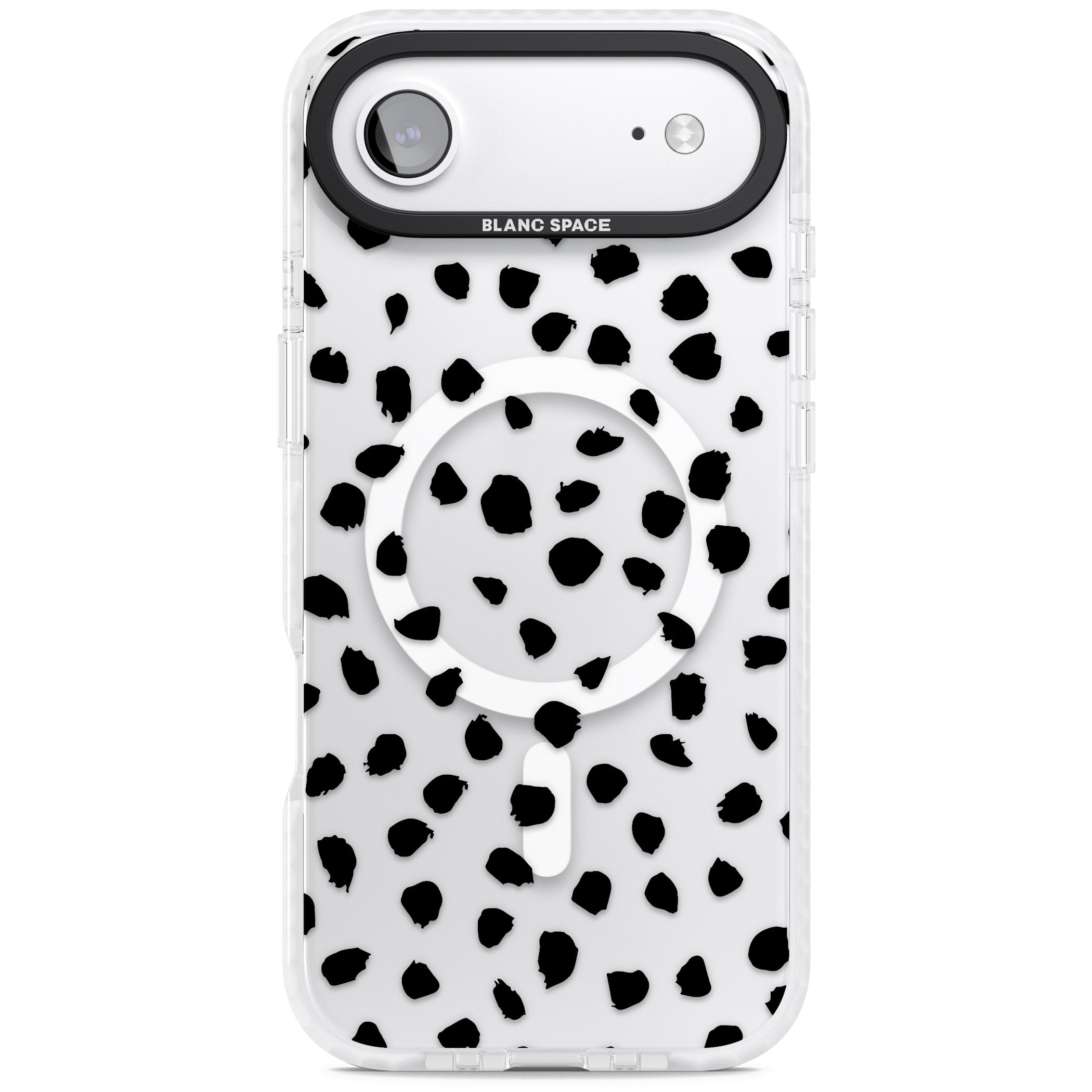 Black Dalmatian Polka Dot iPhone 17 Air Impact Pro Clear Phone Case
