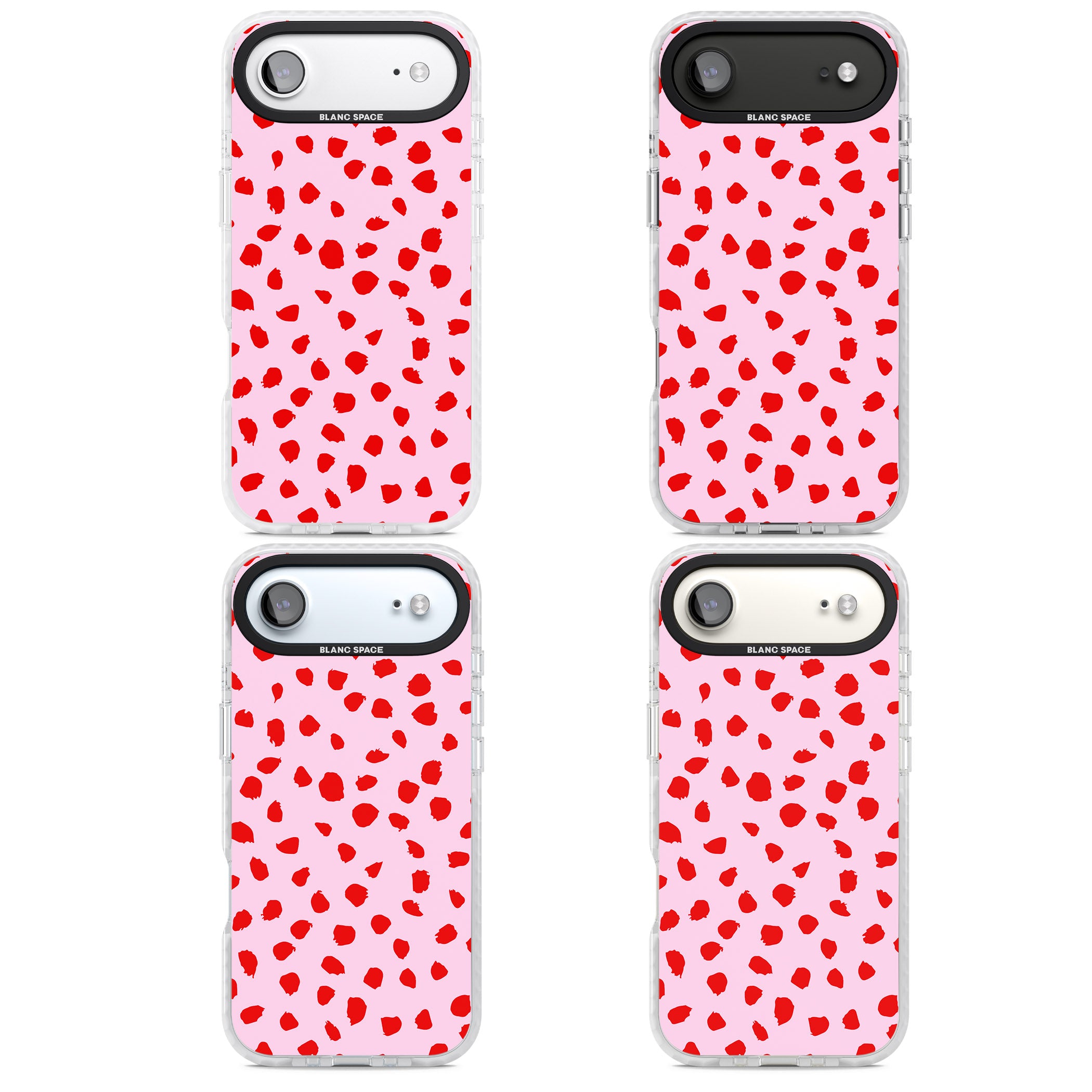 Red Polka Dot iPhone 17 Air Impact Pro Clear Phone Case APT Impact Protection