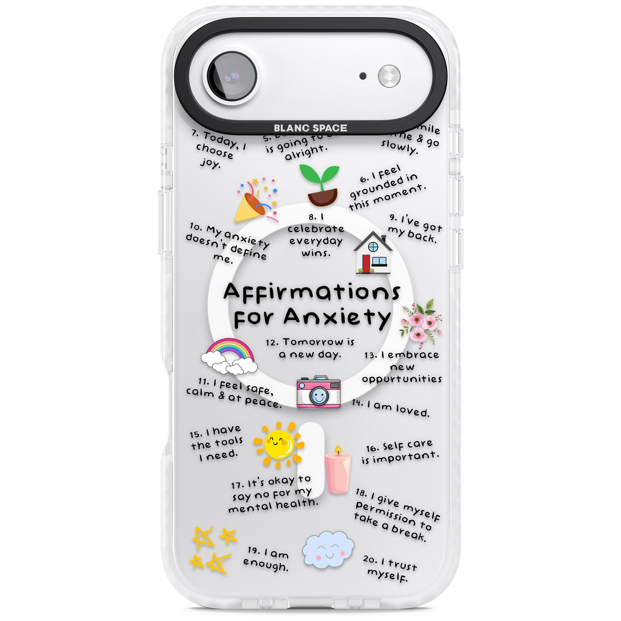 Anxiety Black Text iPhone 17 Air Impact Pro Clear Phone Case