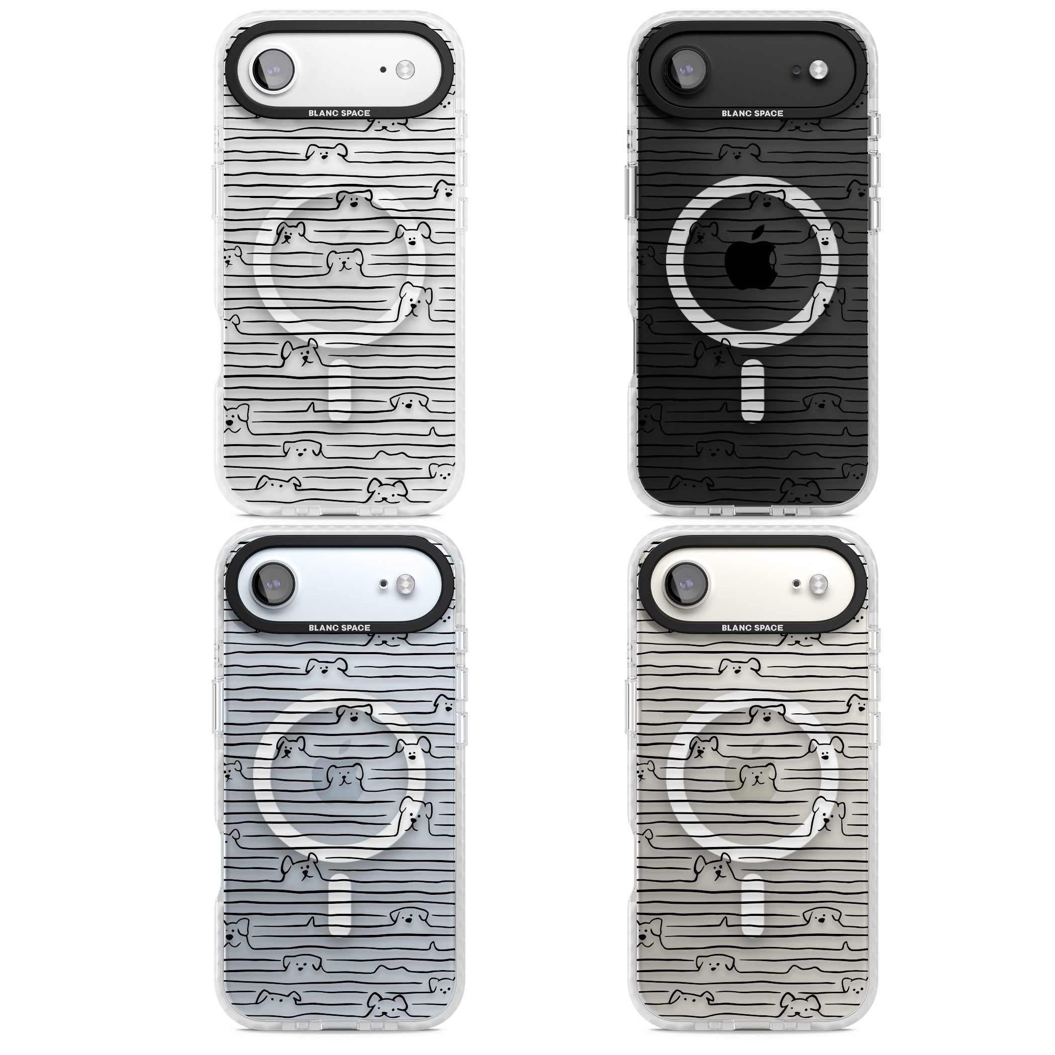 Dog Line Art Black iPhone 17 Air Impact Pro Clear Phone Case APT Impact Protection