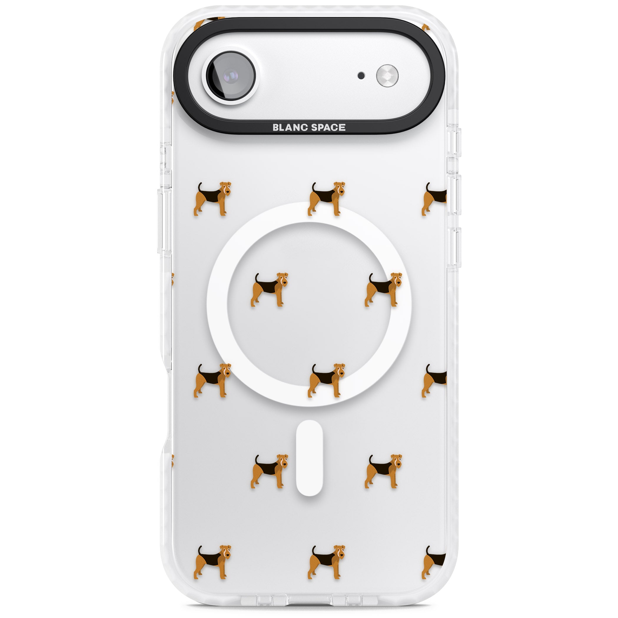 Airedale Terrier Dog Pattern iPhone 17 Air Impact Pro Clear Phone Case