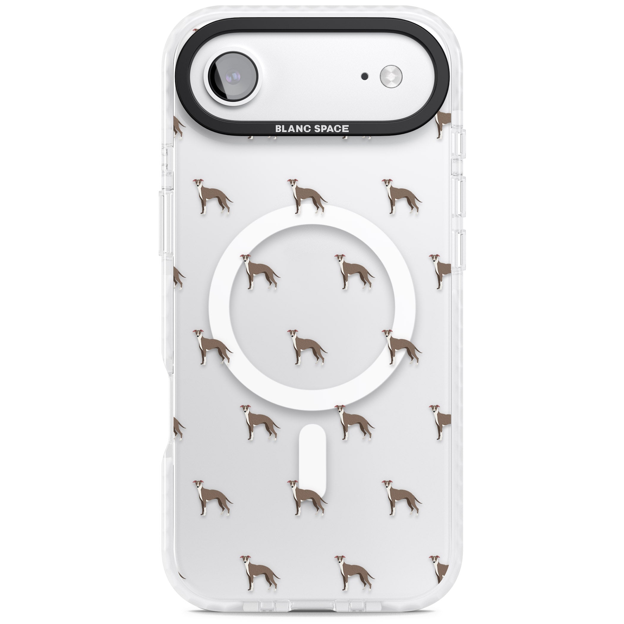 Whippet Dog Pattern Clear iPhone 17 Air Impact Pro Clear Phone Case