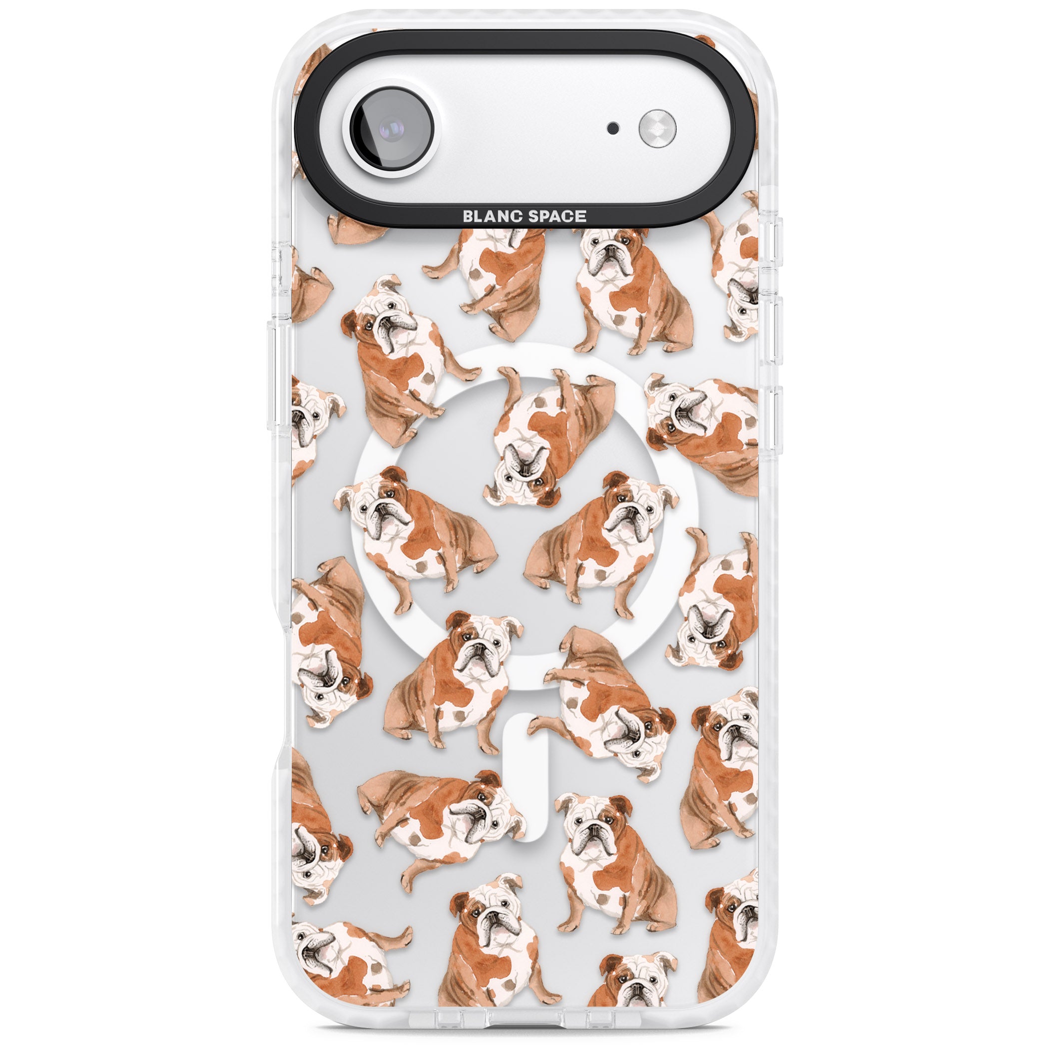 English Bulldog Watercolour Dog Pattern iPhone 17 Air Impact Pro Clear Phone Case