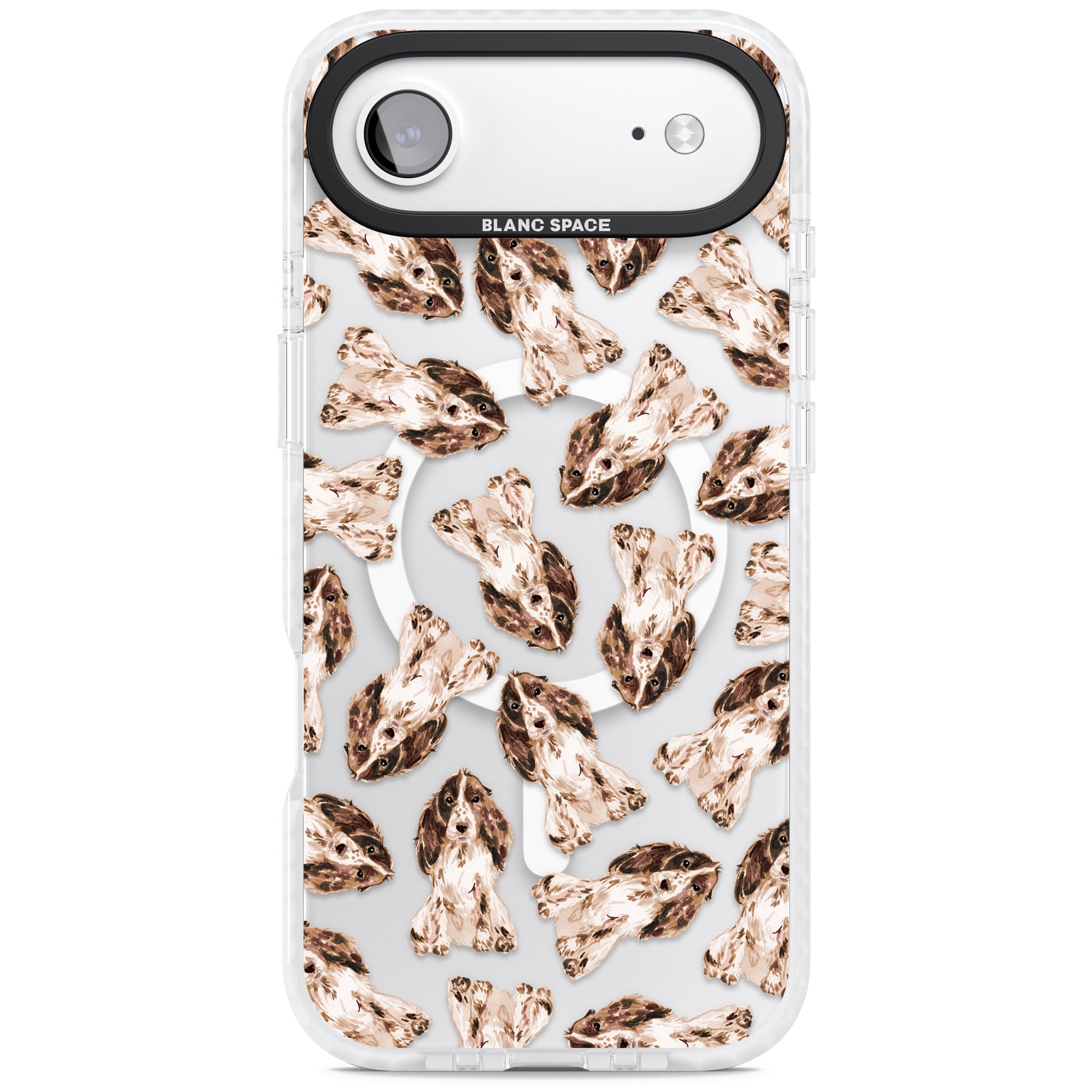 Cocker Spaniel (Brown) Watercolour Dog Pattern iPhone 17 Air Impact Pro Clear Phone Case