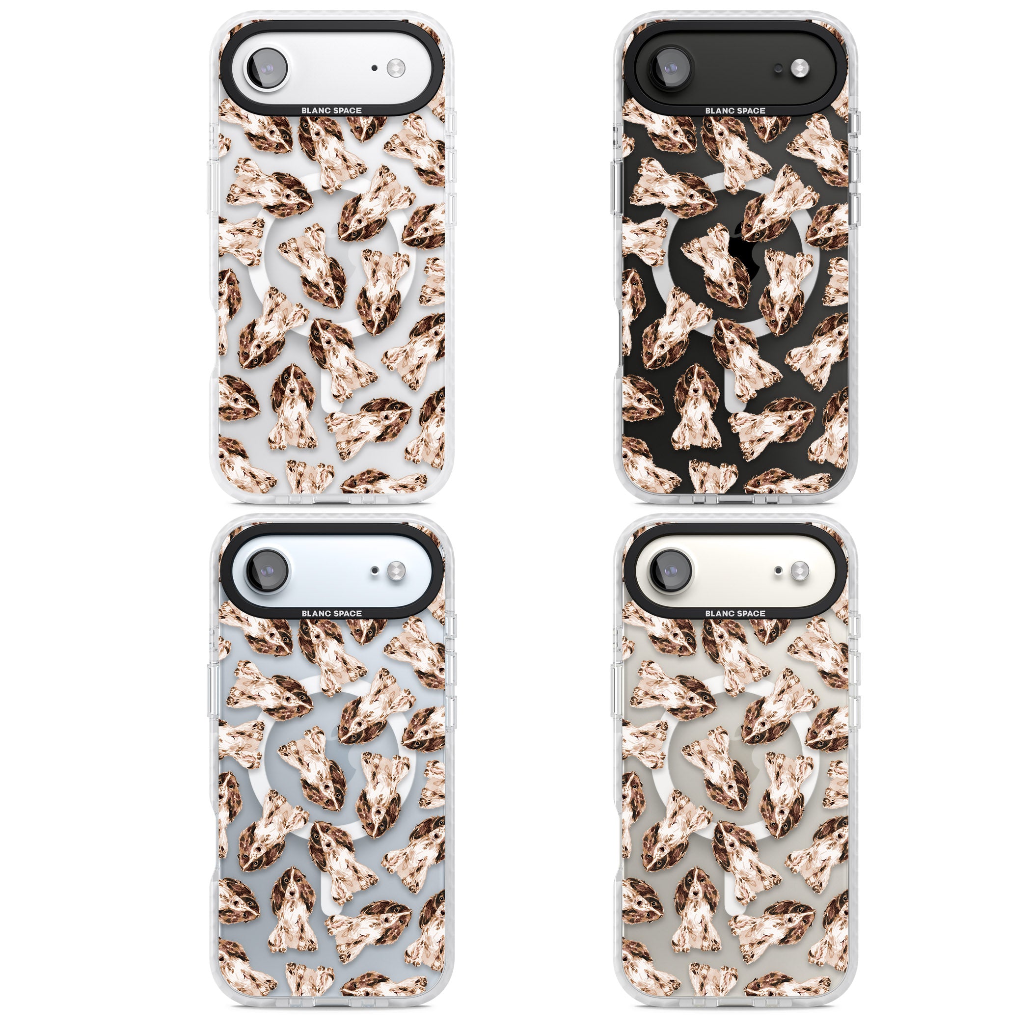 Cocker Spaniel (Brown) Watercolour Dog Pattern iPhone 17 Air Impact Pro Clear Phone Case APT Impact Protection