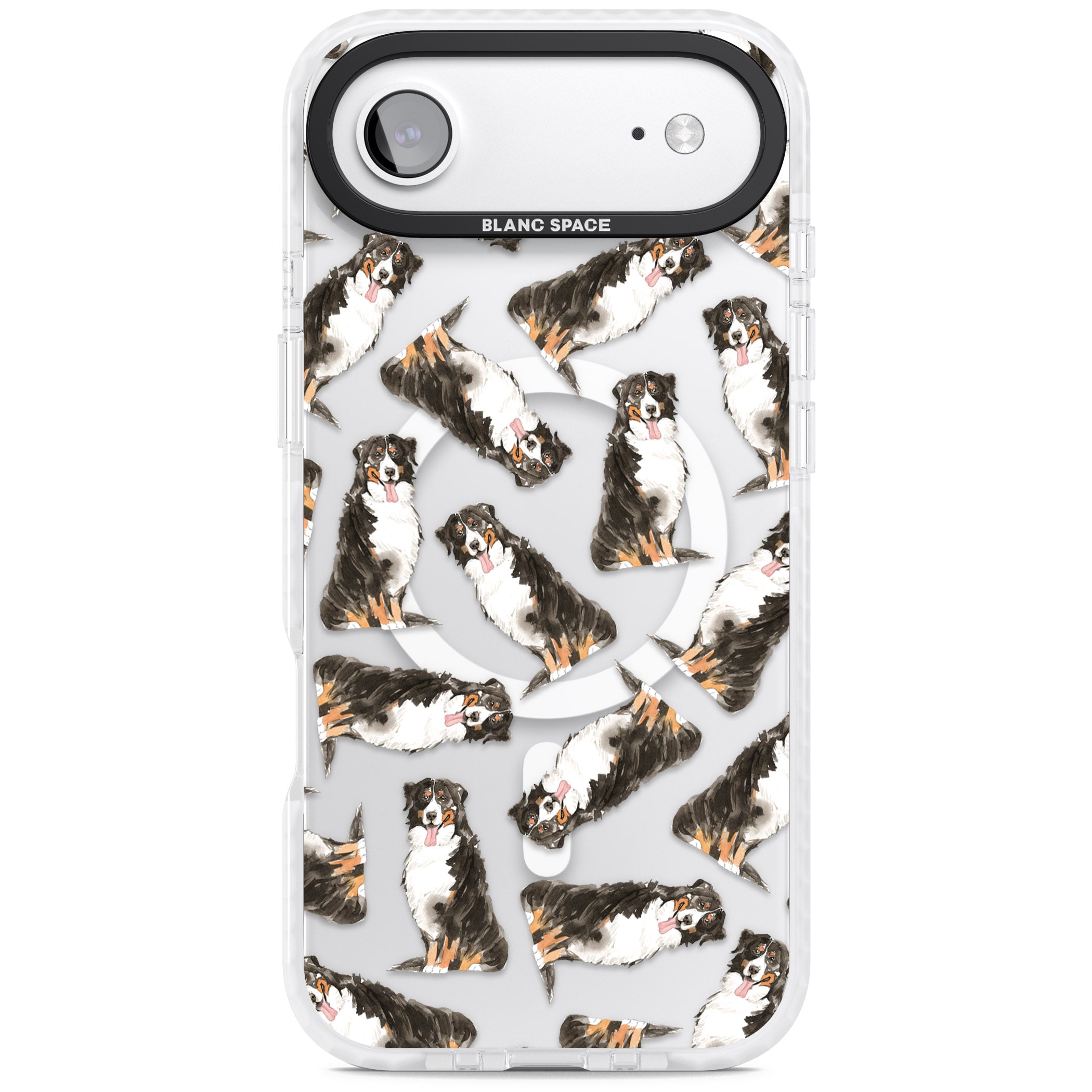 Bernese Mountain Dog Pattern iPhone 17 Air Impact Pro Clear Phone Case