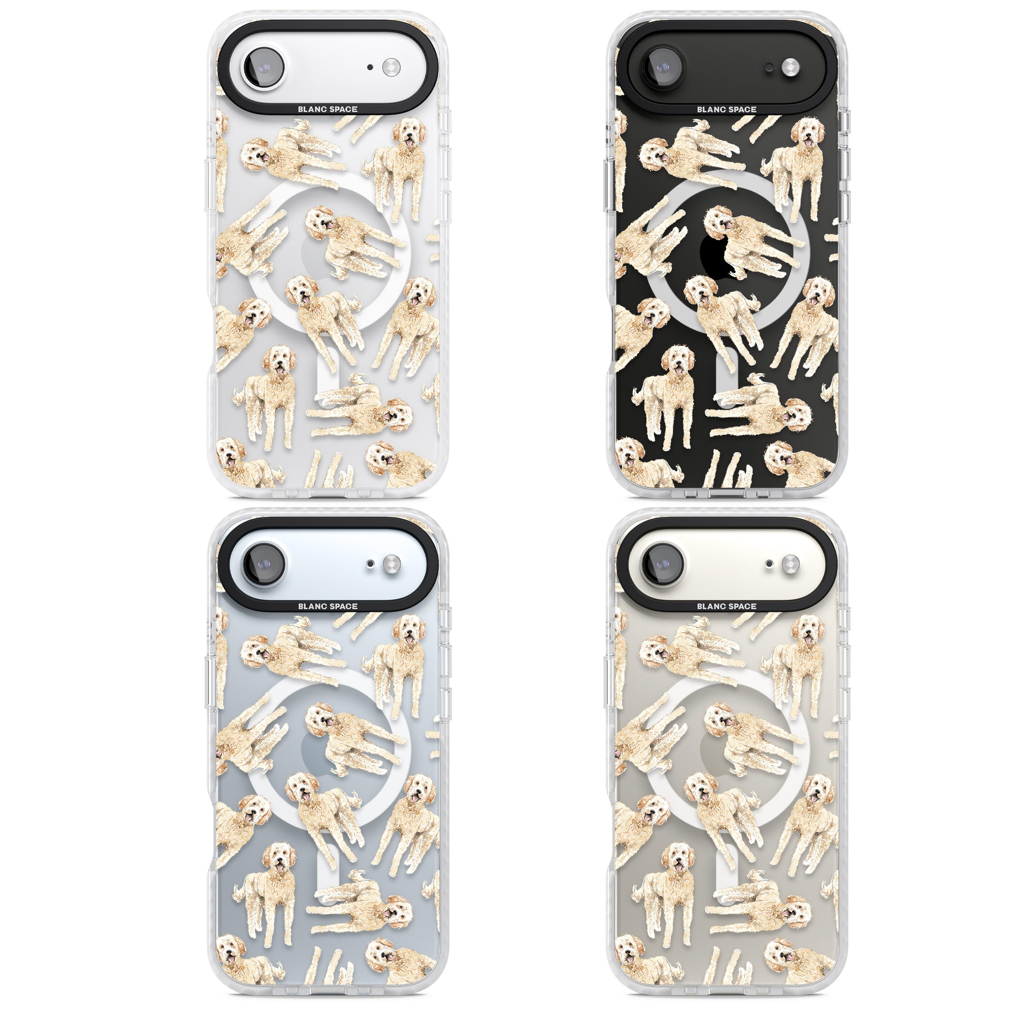 Goldendoodle Watercolour Dog Pattern iPhone 17 Air Impact Pro Clear Phone Case APT Impact Protection