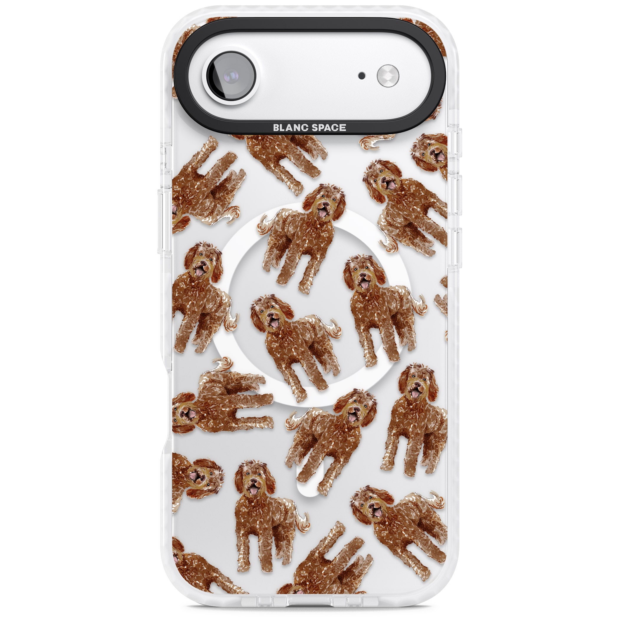 Labradoodle Brown Pattern iPhone 17 Air Impact Pro Clear Phone Case