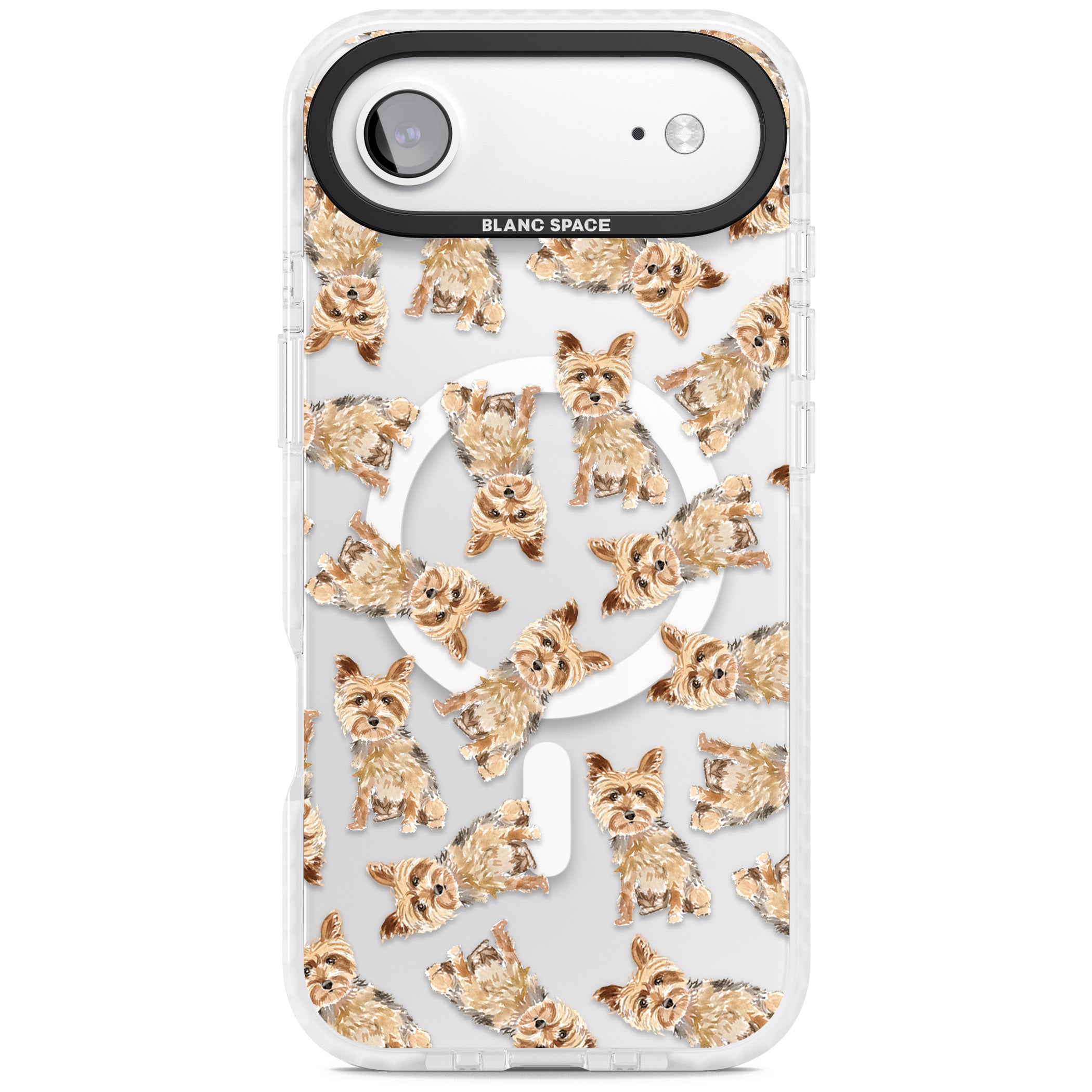 Yorkshire Terrier Dog Pattern iPhone 17 Air Impact Pro Clear Phone Case
