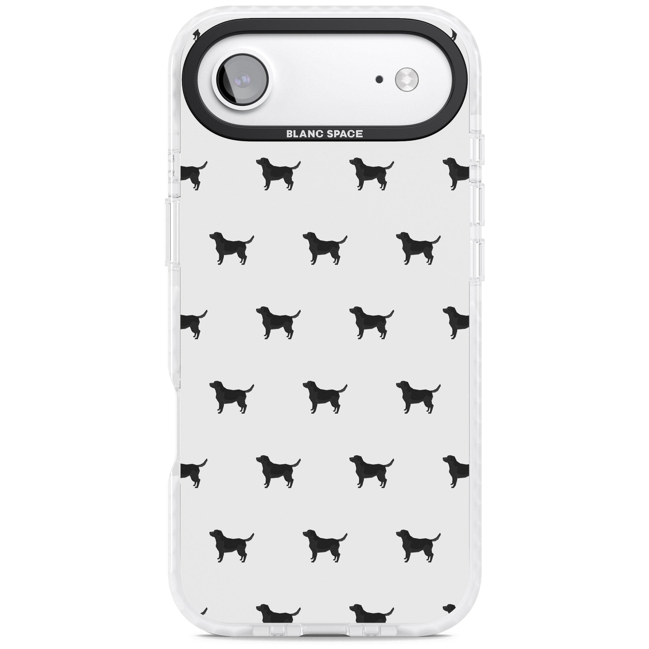 Black Labrador Spot Pattern iPhone 17 Air Impact Pro Clear Phone Case
