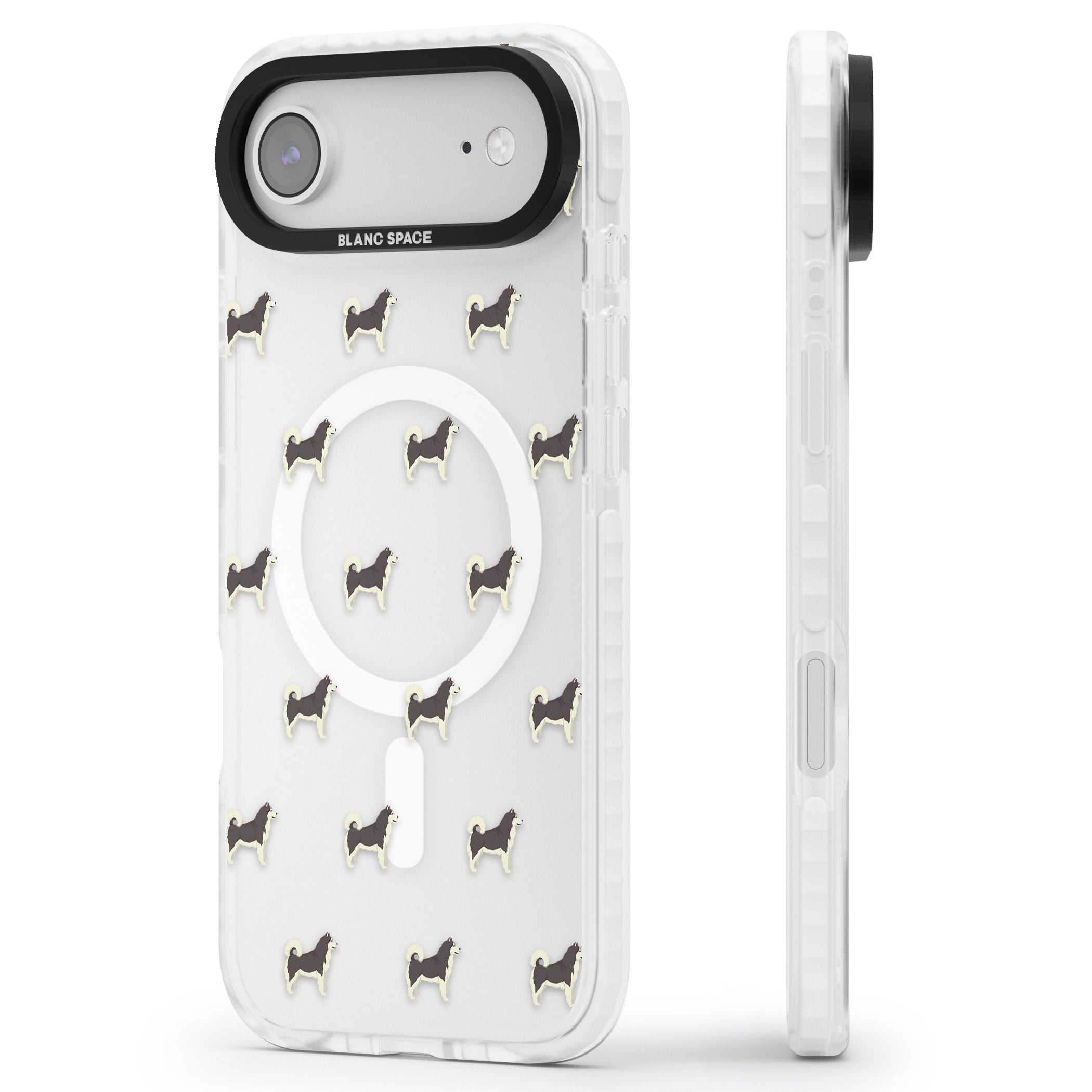 Alaskan Malamute Dog Pattern iPhone 17 Air Impact Pro Clear Phone Case Side Profile