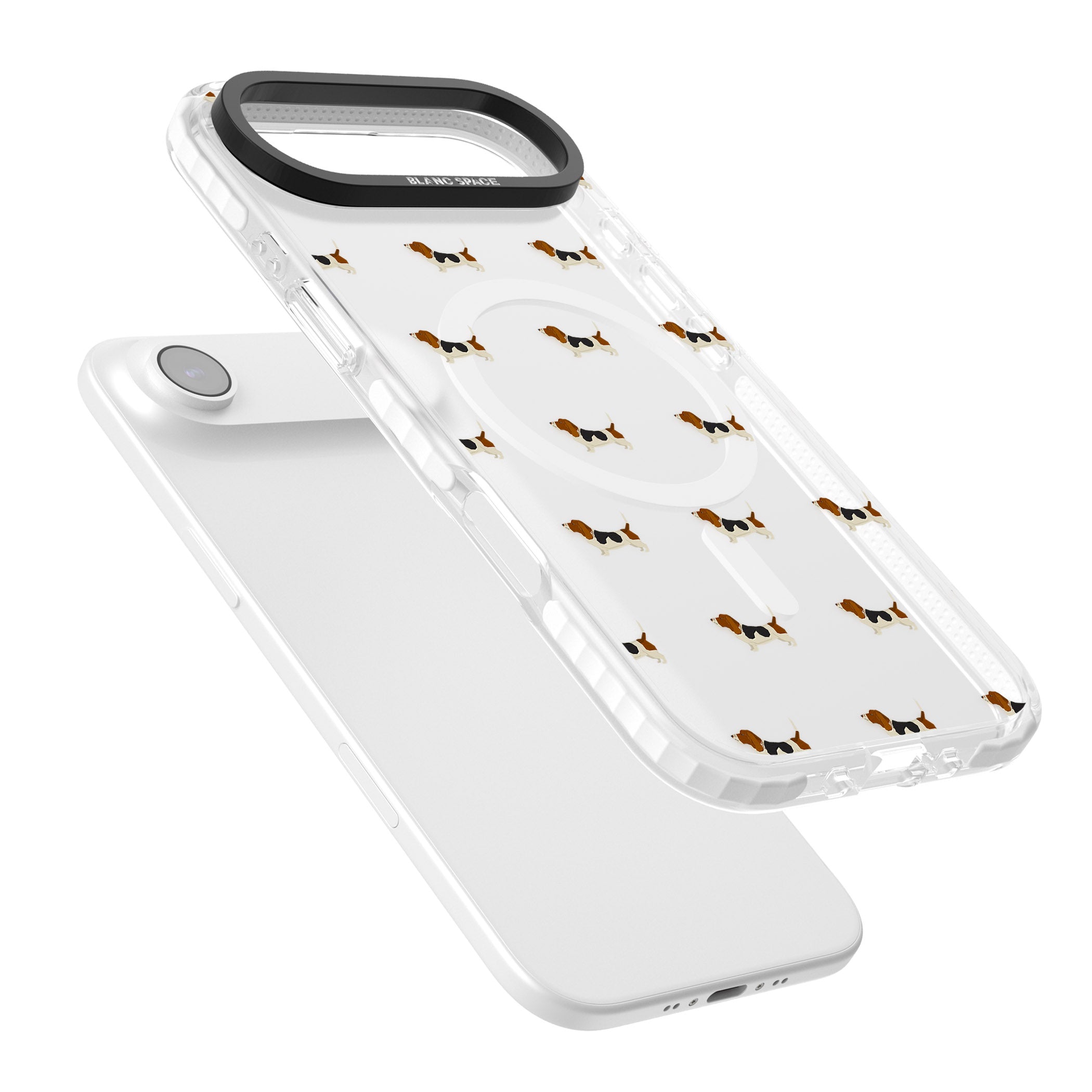 Basset Hound Pattern iPhone 17 Air Impact Pro Clear Phone Case Colours