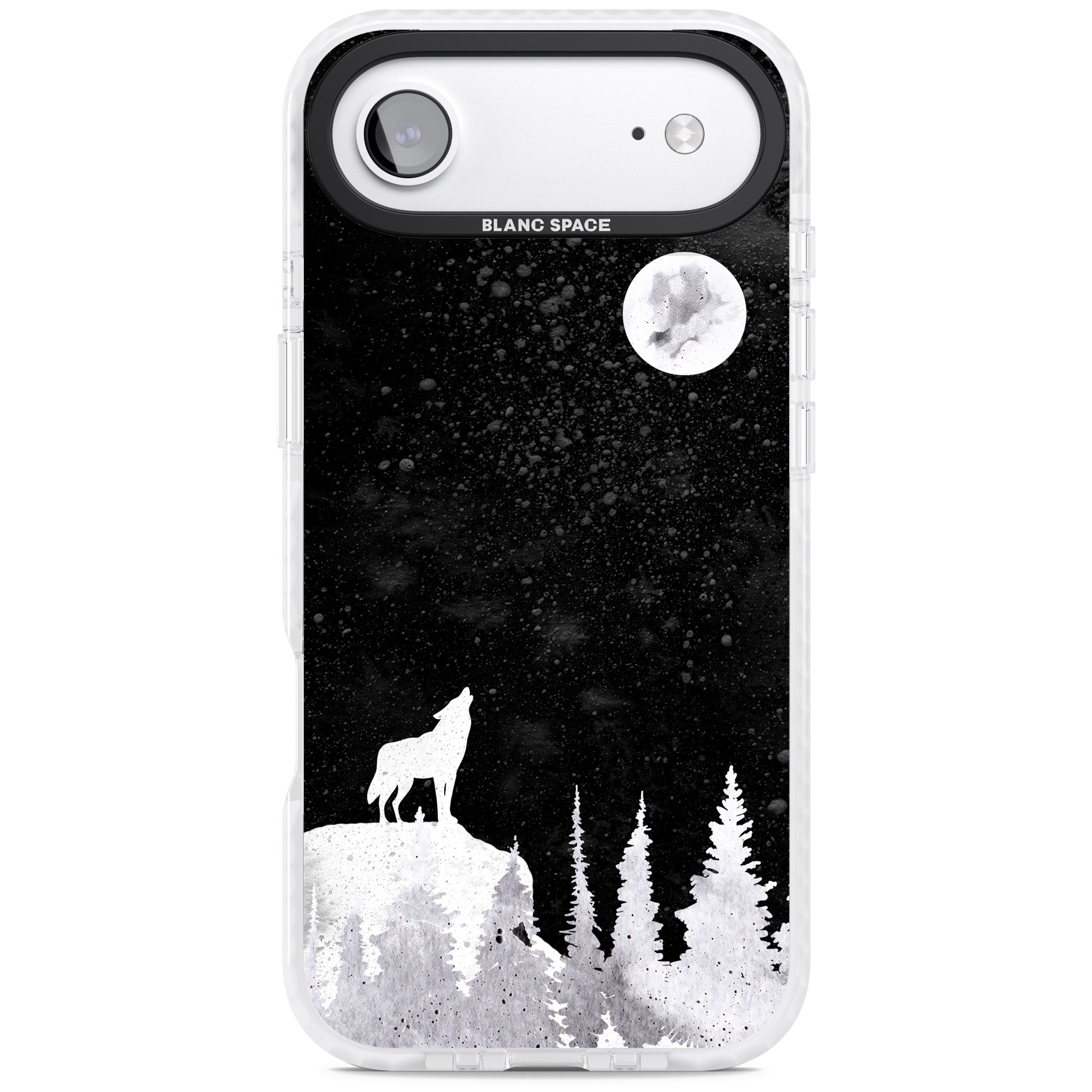 Moon Phases: Wolf & Full Moon iPhone 17 Air Impact Pro Clear Phone Case