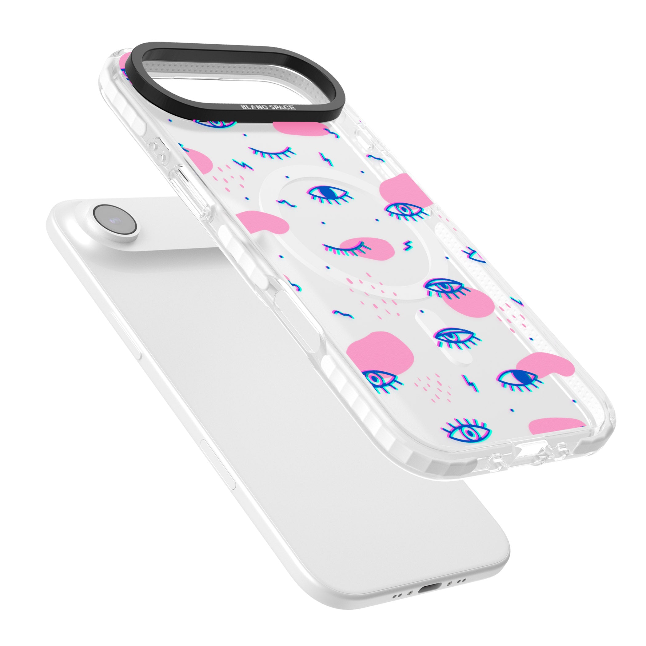 Pink Eye Pattern iPhone 17 Air Impact Pro Clear Phone Case Colours