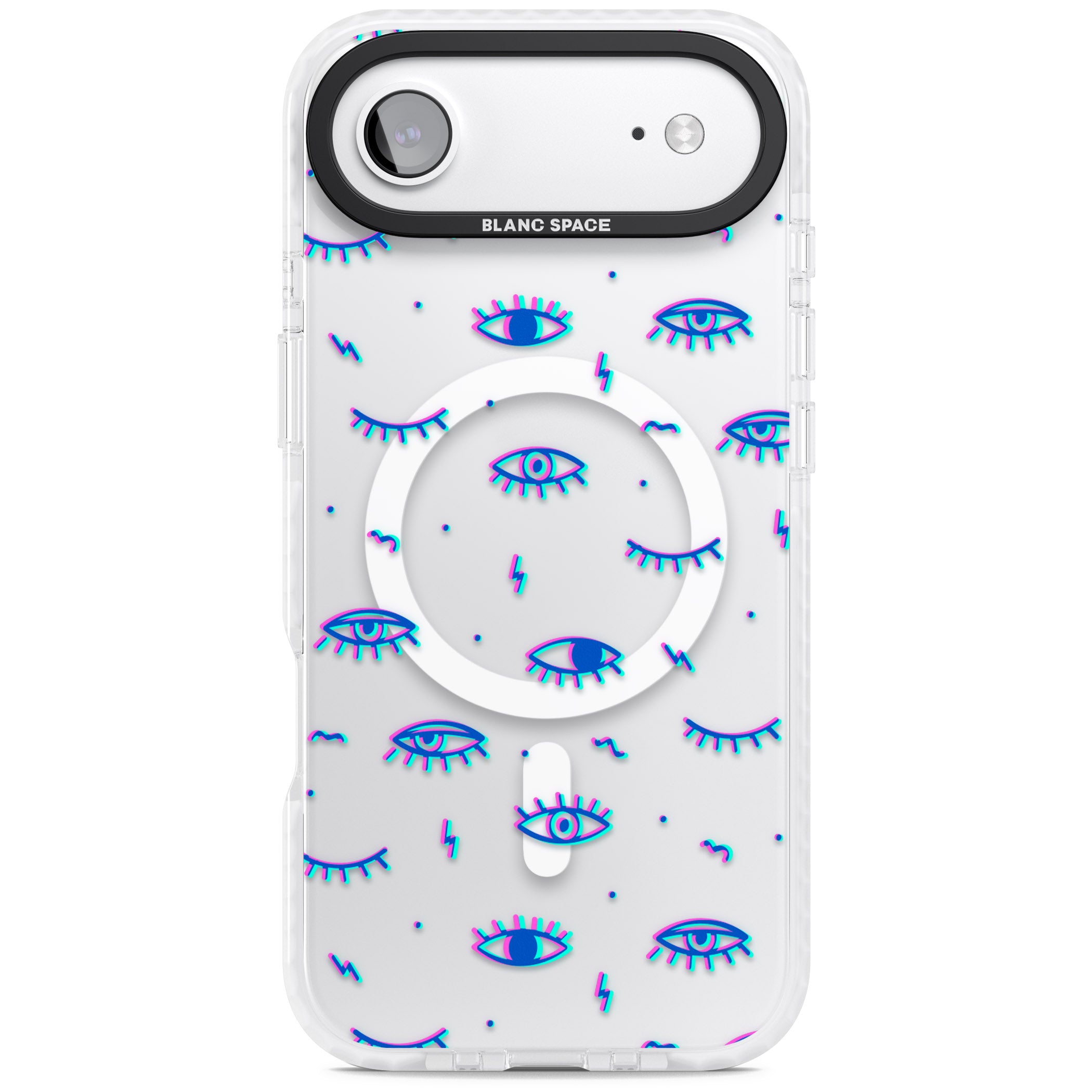 Duotone Psychedelic Eyes iPhone 17 Air Impact Pro Clear Phone Case