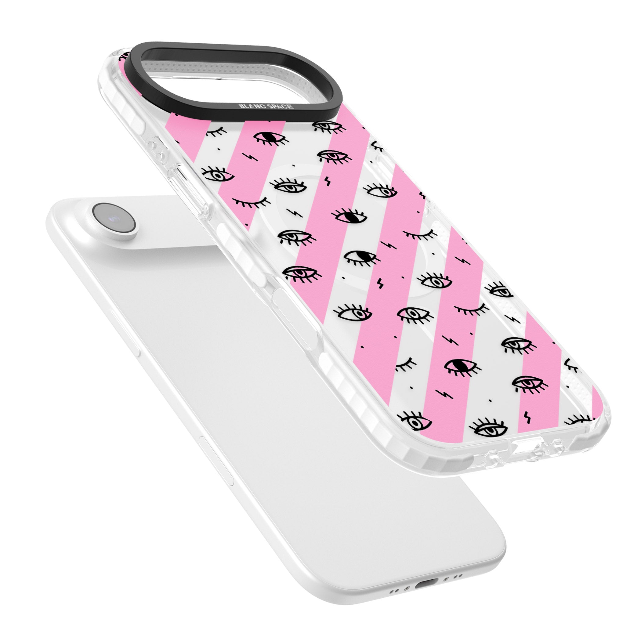 Pink Stripe Eyes iPhone 17 Air Impact Pro Clear Phone Case Colours