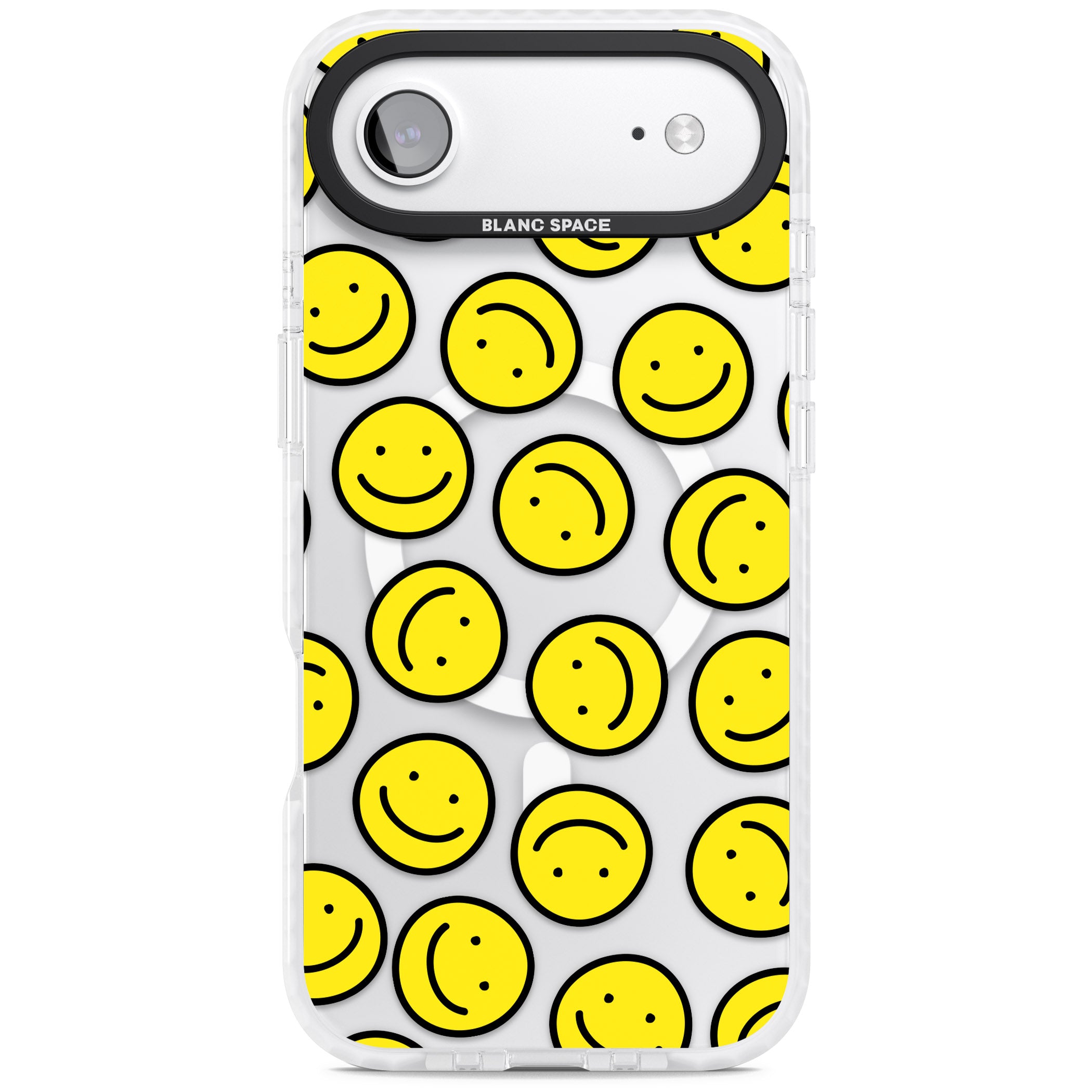 Smiley Face Pattern iPhone 17 Air Impact Pro Clear Phone Case