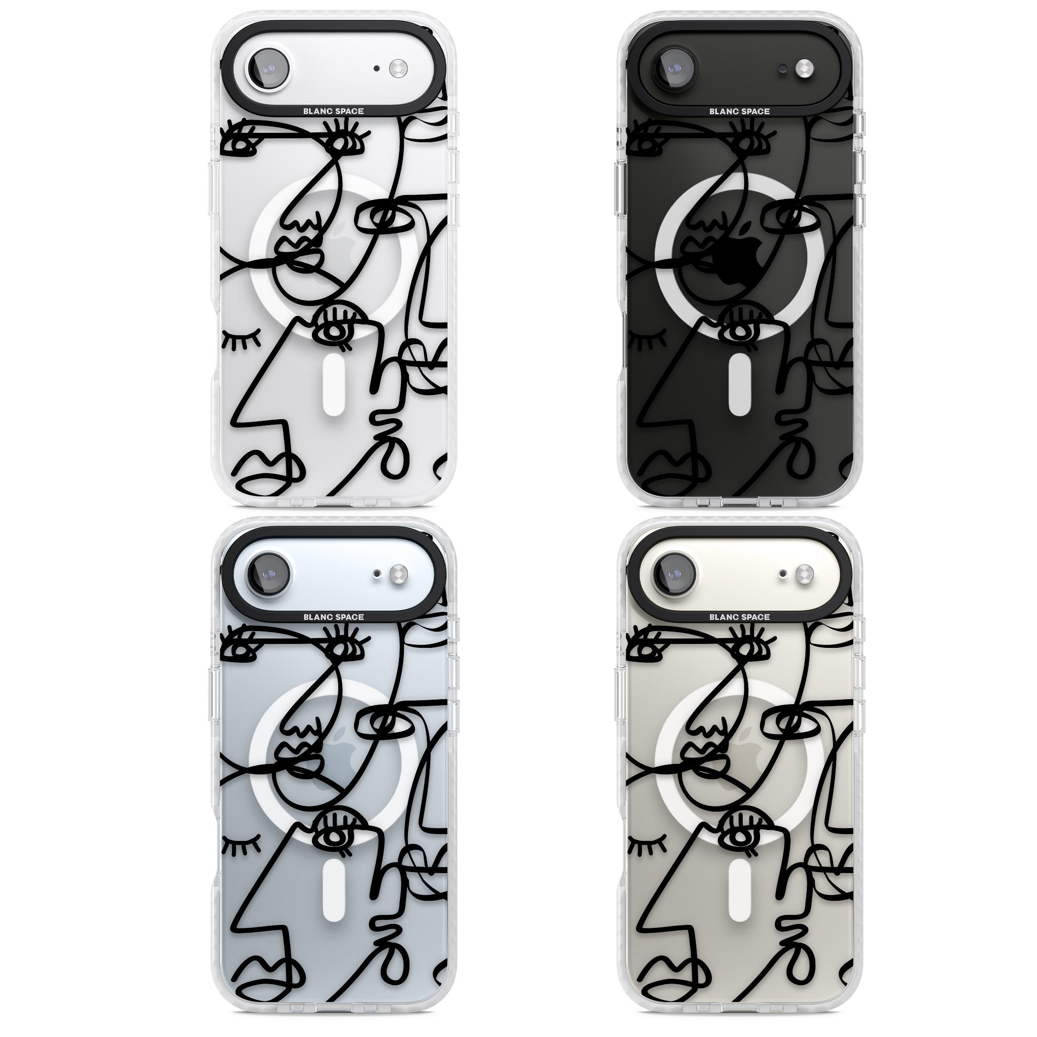 Abstract Line Art Black Clear iPhone 17 Air Impact Pro Clear Phone Case APT Impact Protection