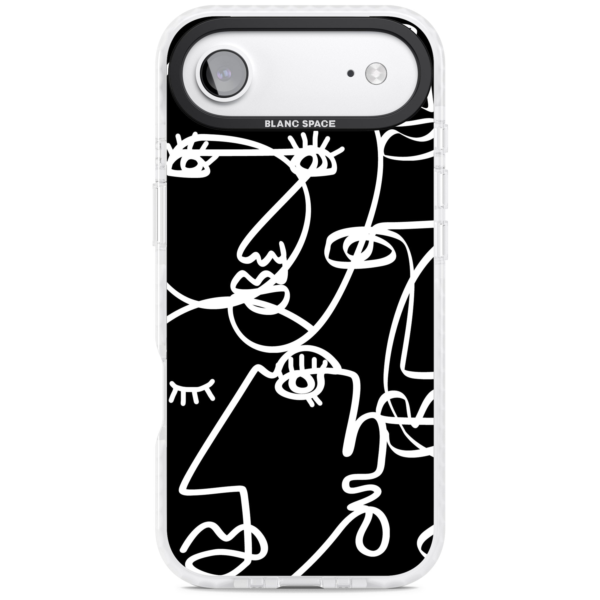 Abstract Line Art White Black iPhone 17 Air Impact Pro Clear Phone Case