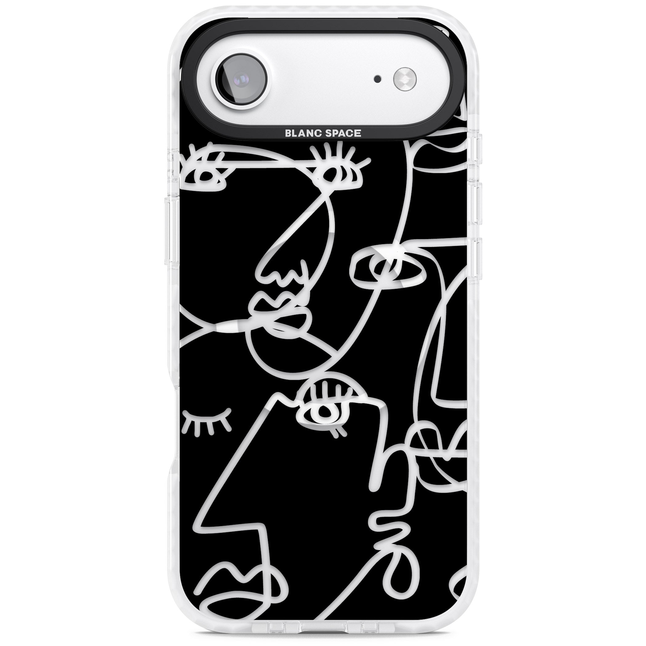 Abstract Line Art Clear Black iPhone 17 Air Impact Pro Clear Phone Case