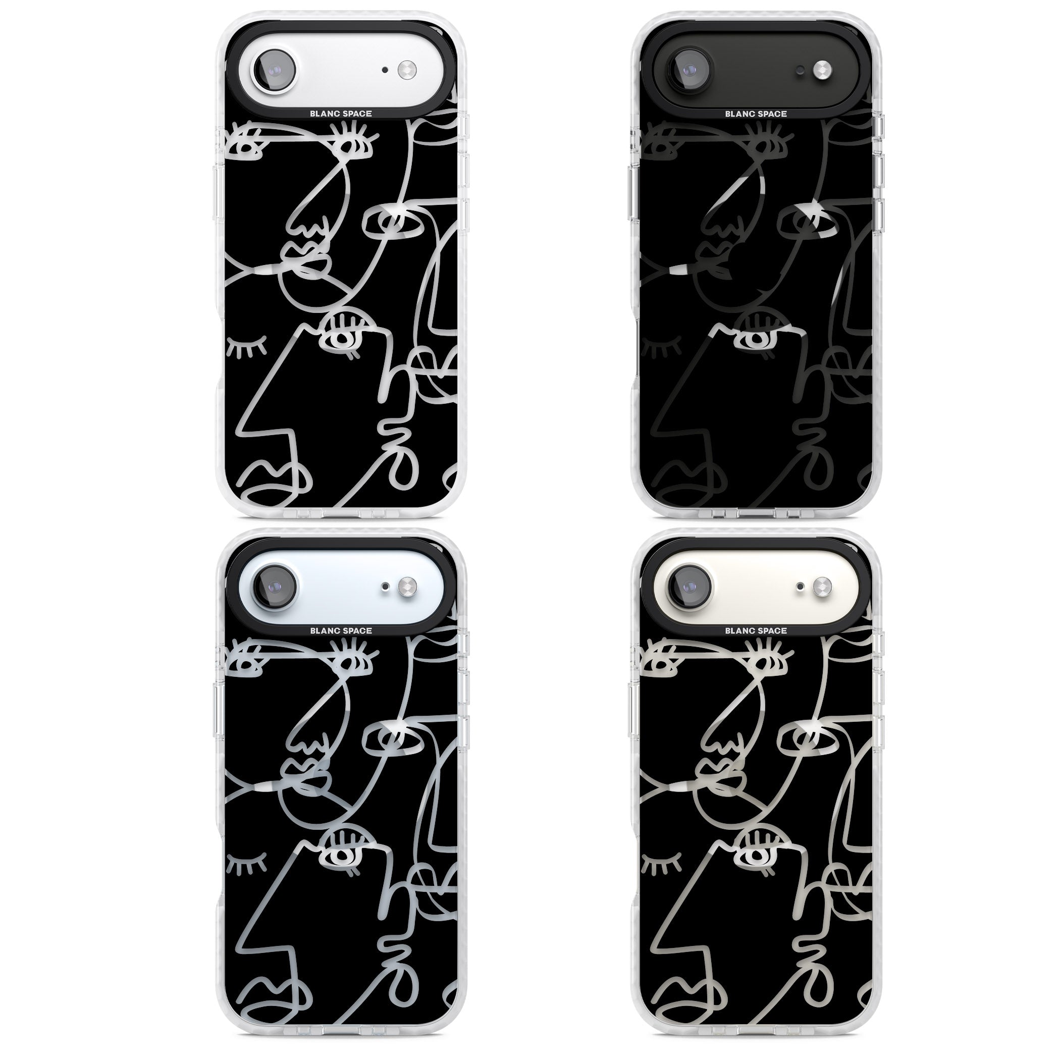 Abstract Line Art Clear Black iPhone 17 Air Impact Pro Clear Phone Case APT Impact Protection