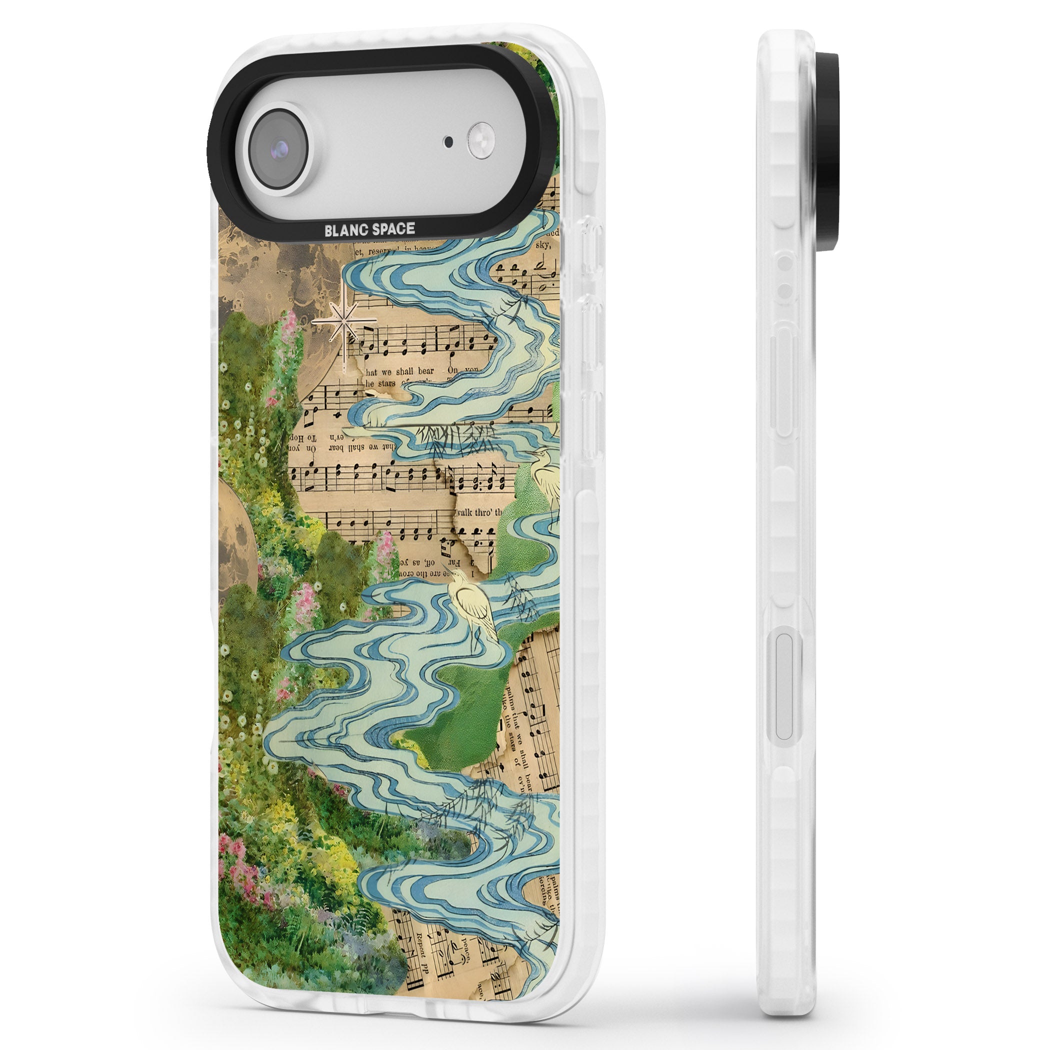 Musical River iPhone 17 Air Impact Pro Clear Phone Case Side Profile