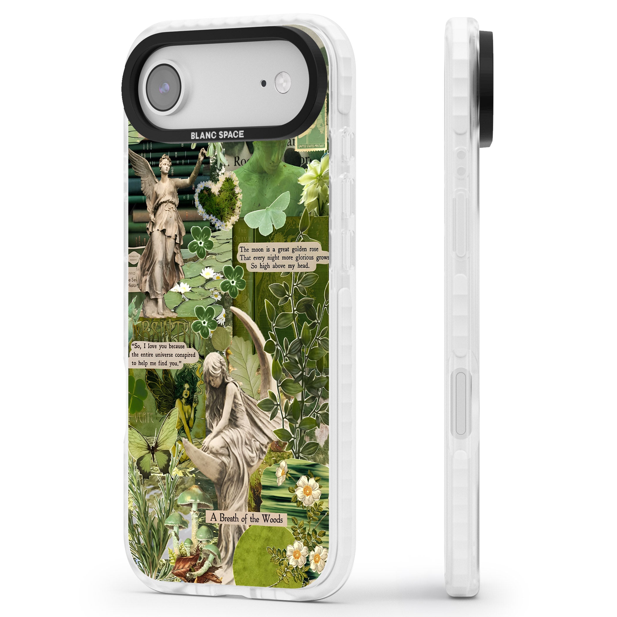 Enchanted Forest Green iPhone 17 Air Impact Pro Clear Phone Case Side Profile