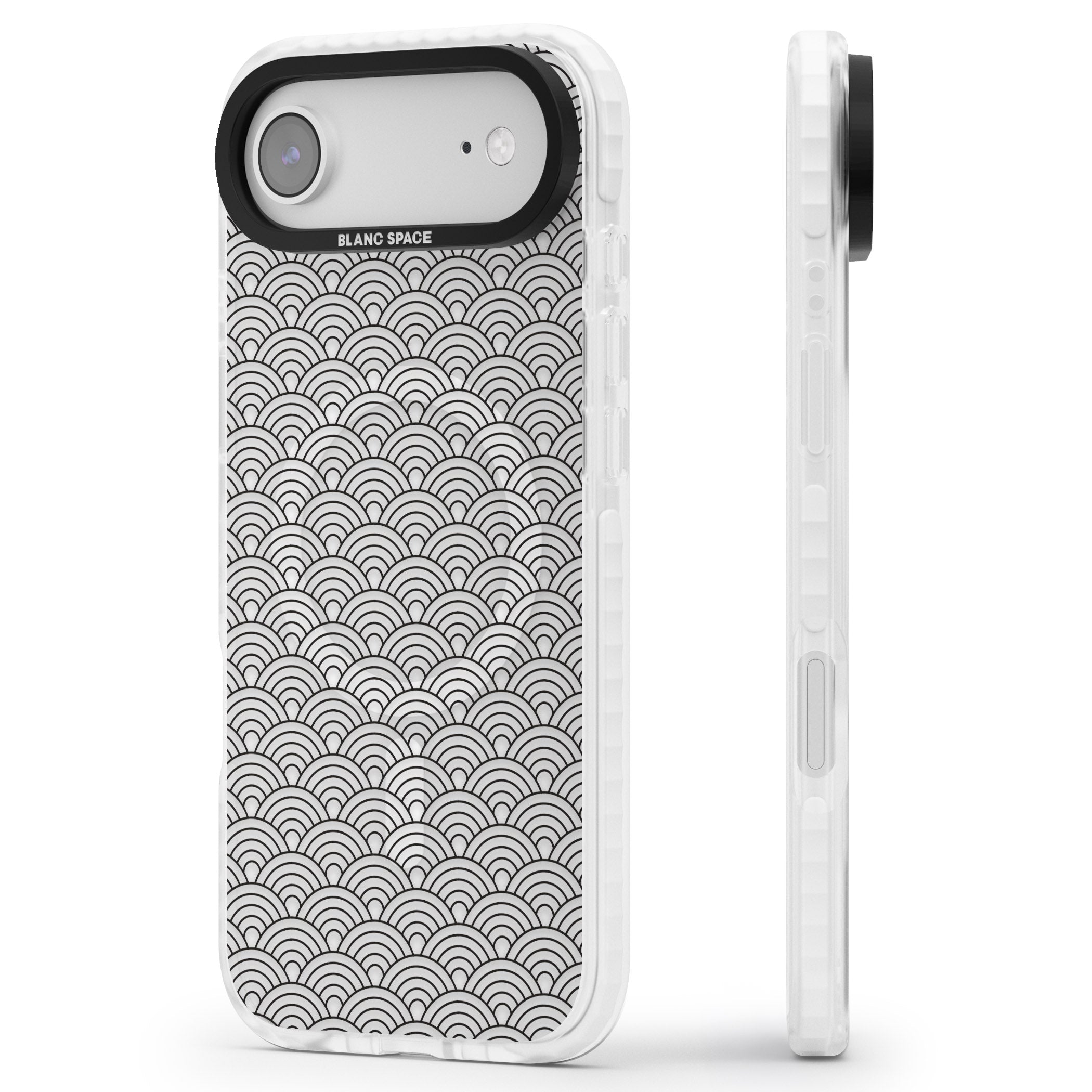 Scalloped Waves iPhone 17 Air Impact Pro Clear Phone Case Side Profile