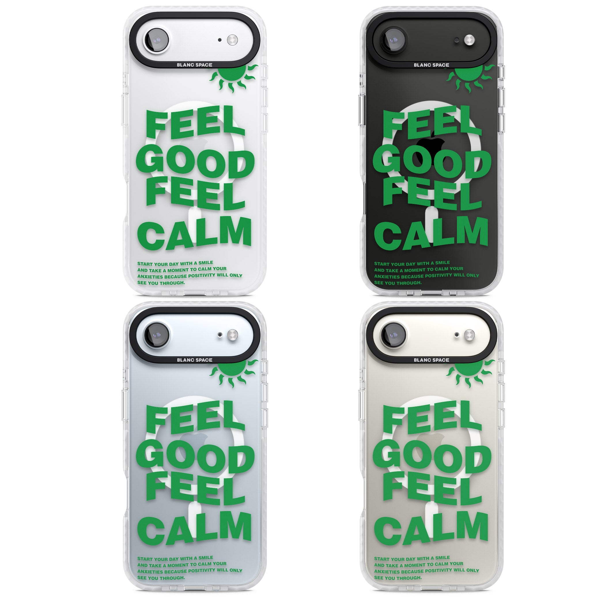 Feel Good Feel Calm (Green) iPhone 17 Air Impact Pro Clear Phone Case APT Impact Protection