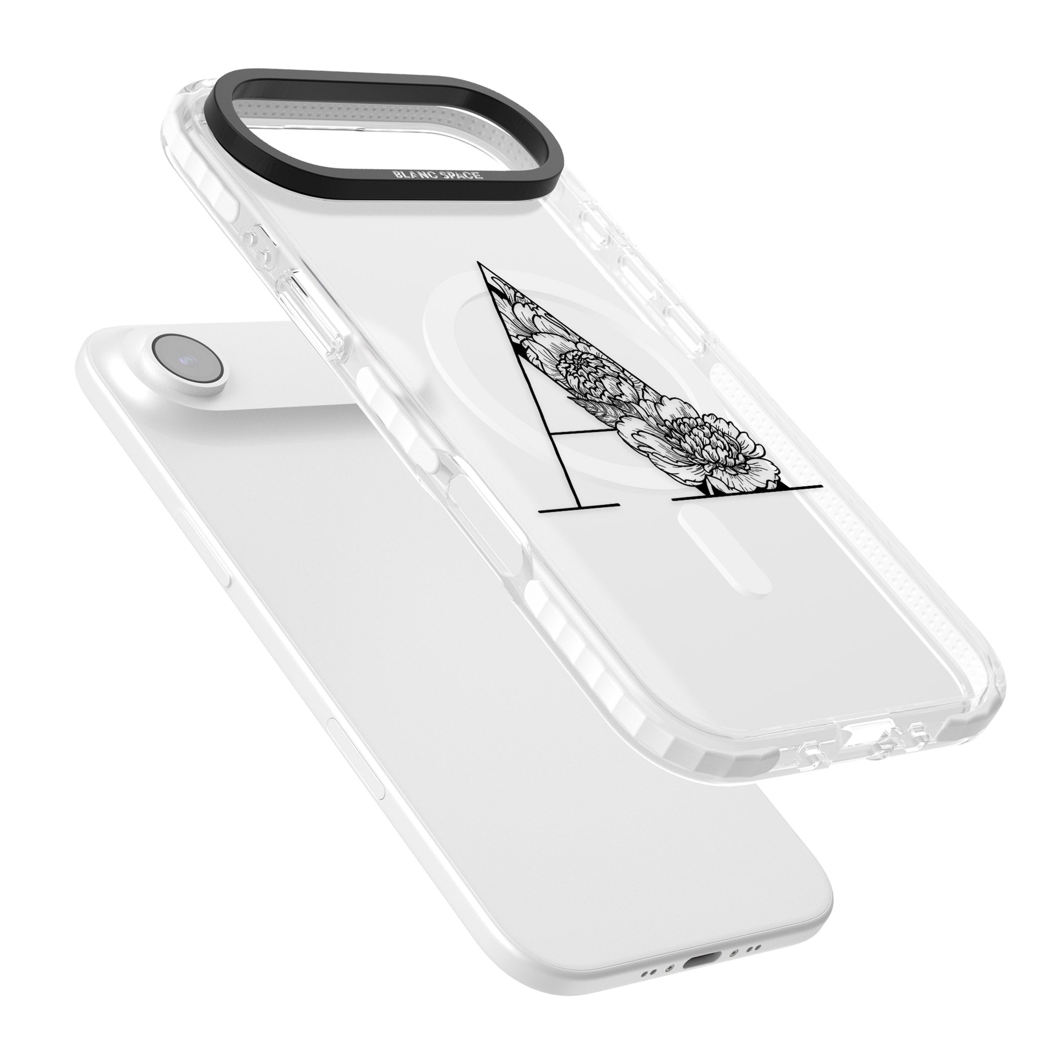 Personalised Floral Monogram iPhone 17 Air Impact Pro Clear Phone Case Colours