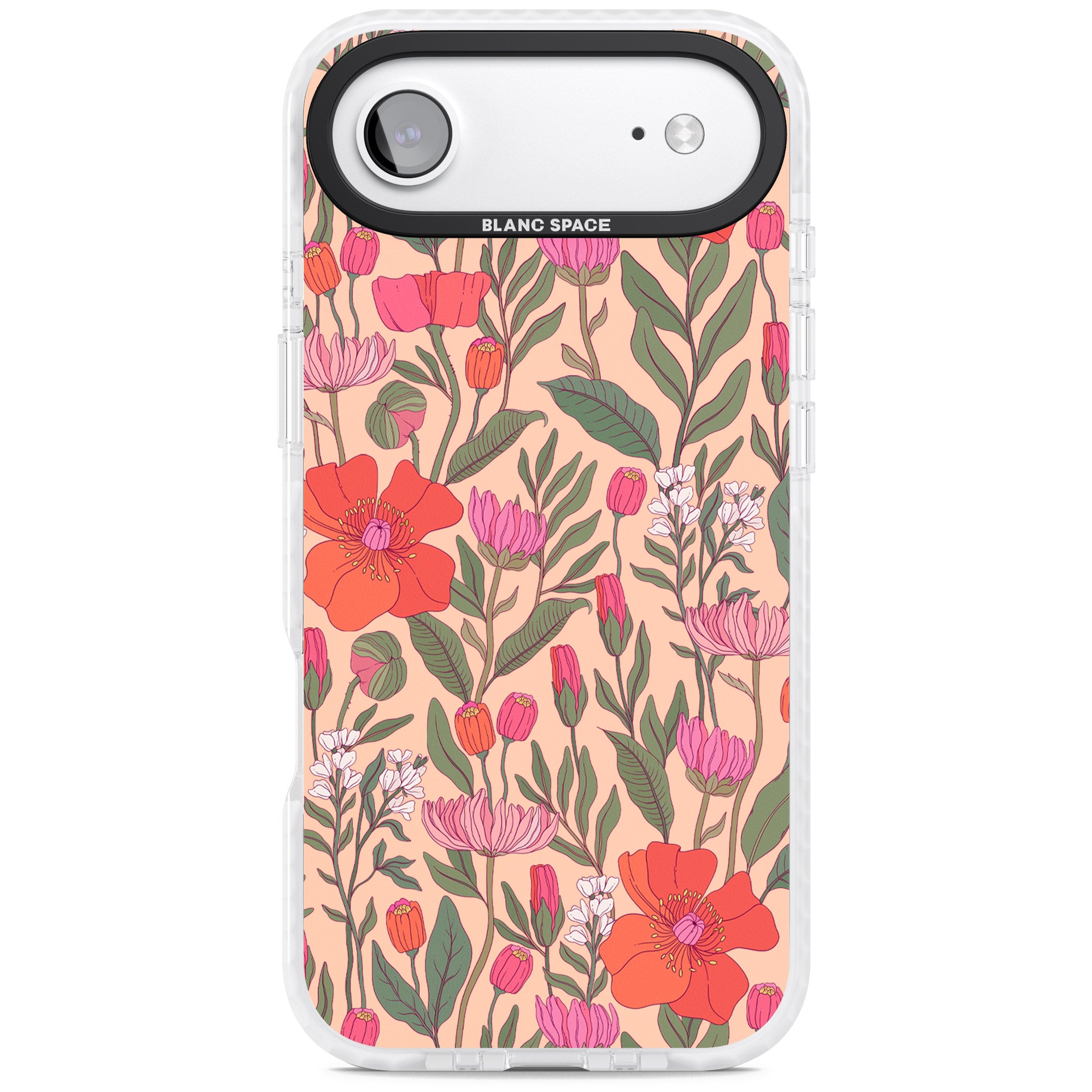 Peachy Floral Background iPhone 17 Air Impact Pro Clear Phone Case
