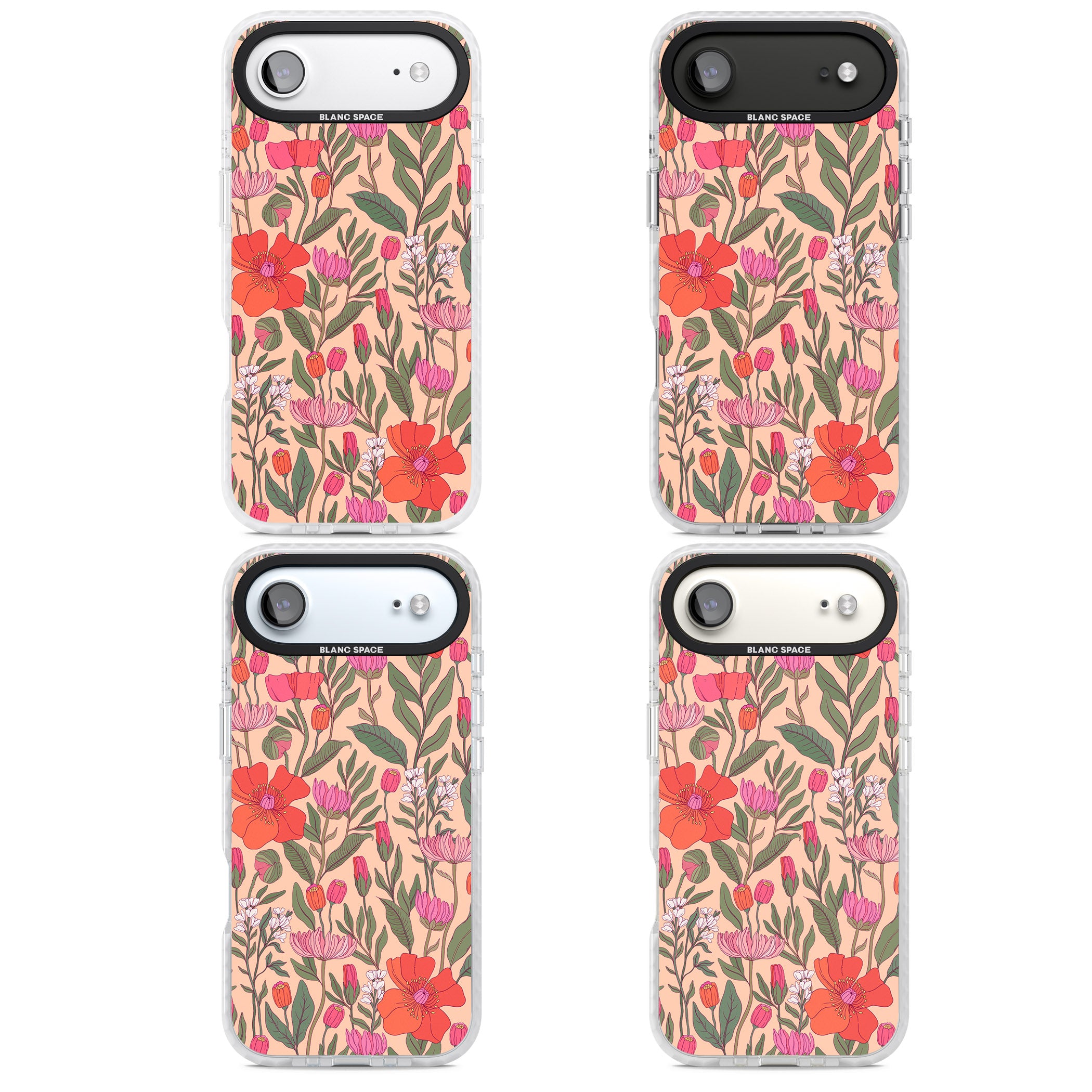 Peachy Floral Background iPhone 17 Air Impact Pro Clear Phone Case APT Impact Protection