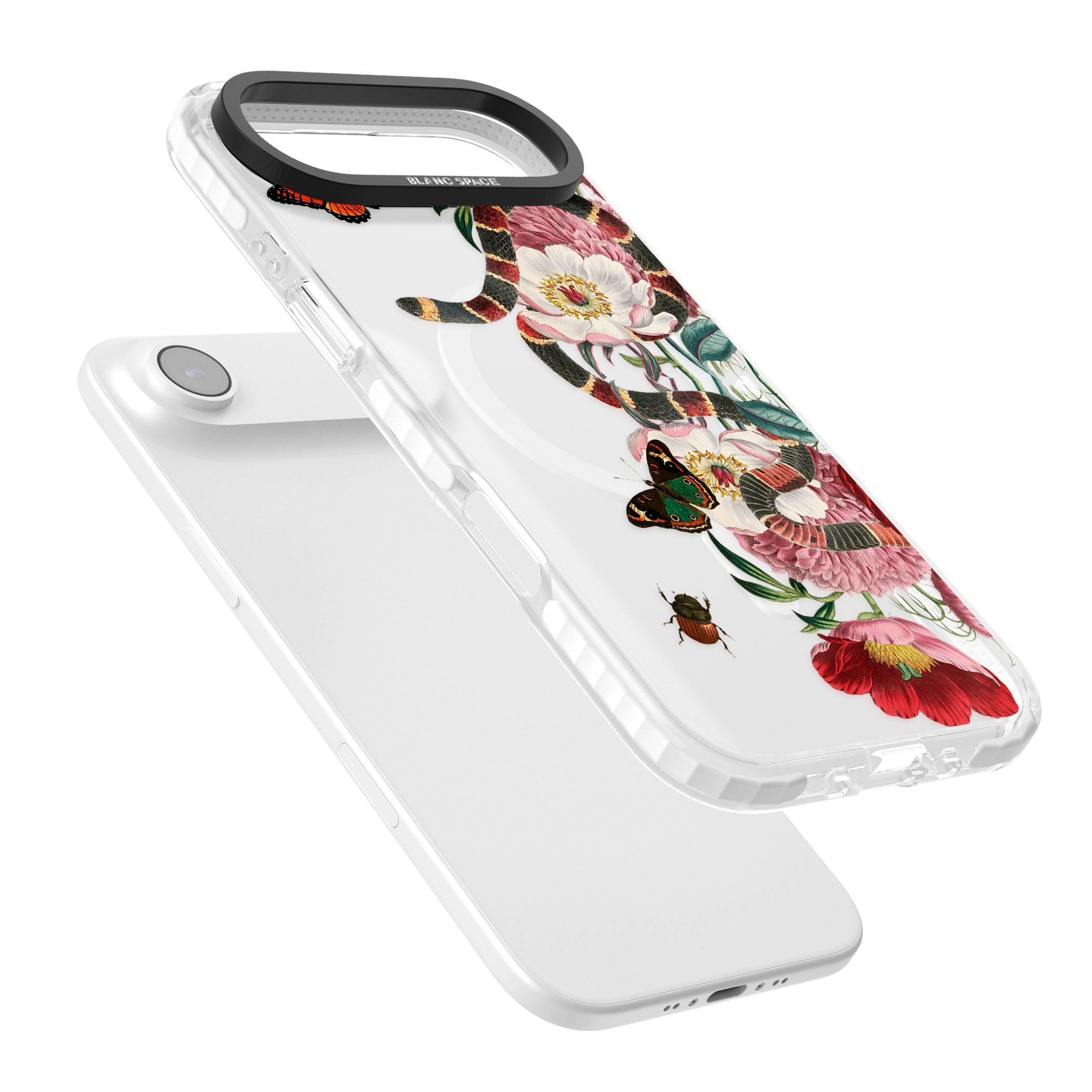 Floral Snake iPhone 17 Air Impact Pro Clear Phone Case Colours