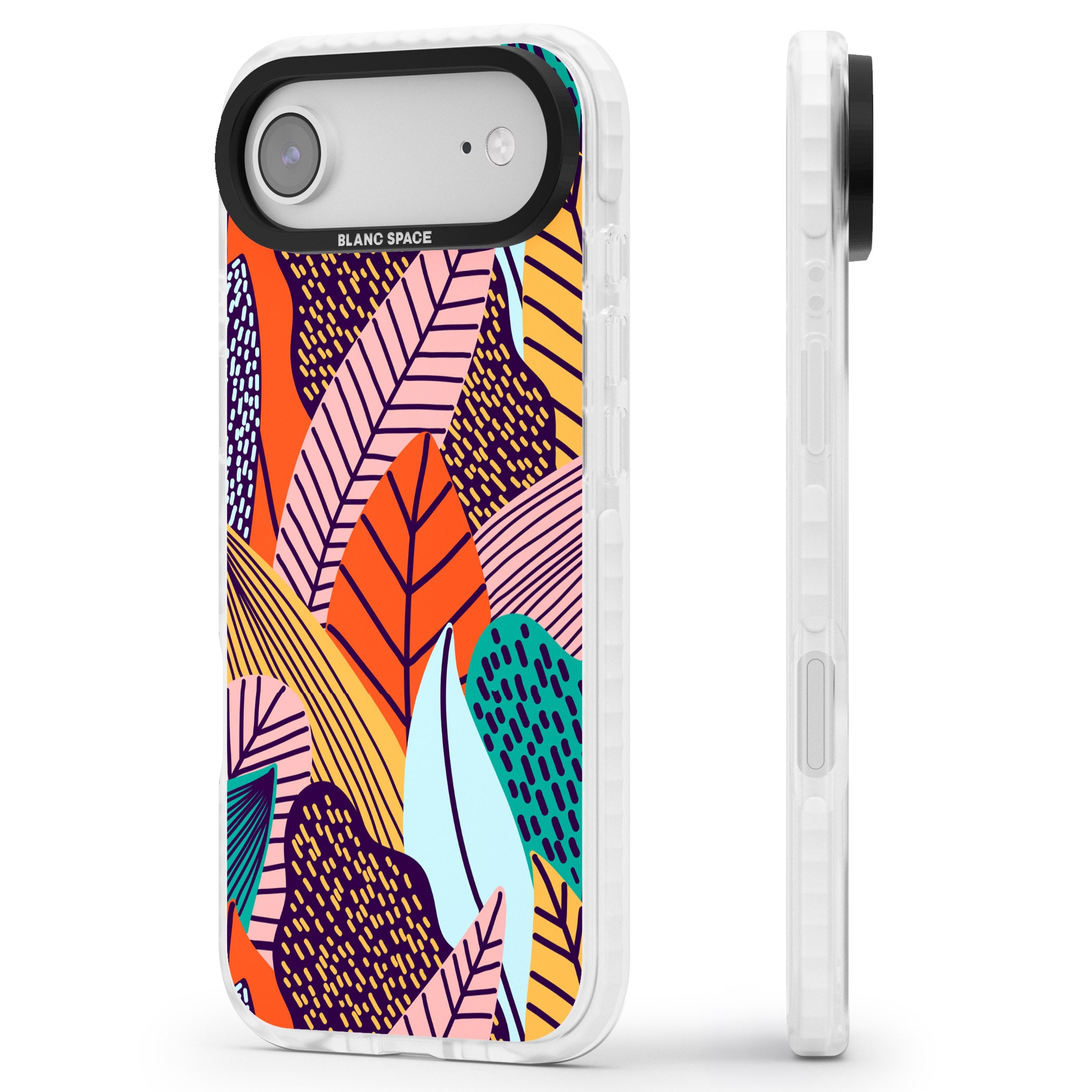 Abstract Leaves iPhone 17 Air Impact Pro Clear Phone Case Side Profile