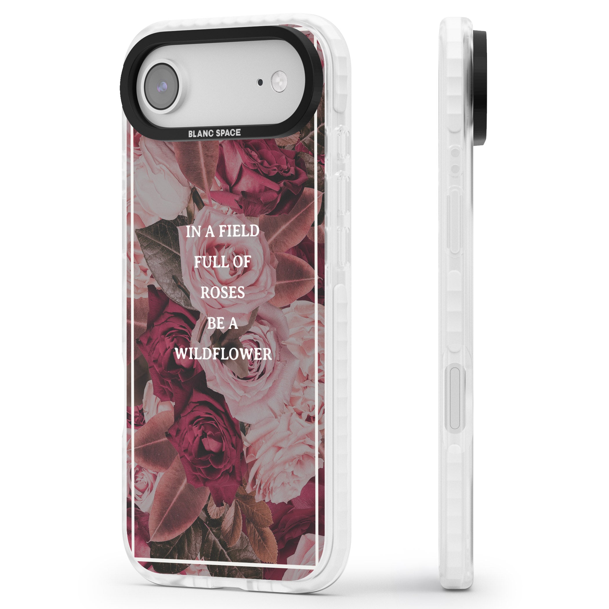 Wildflower Floral Quote iPhone 17 Air Impact Pro Clear Phone Case Side Profile