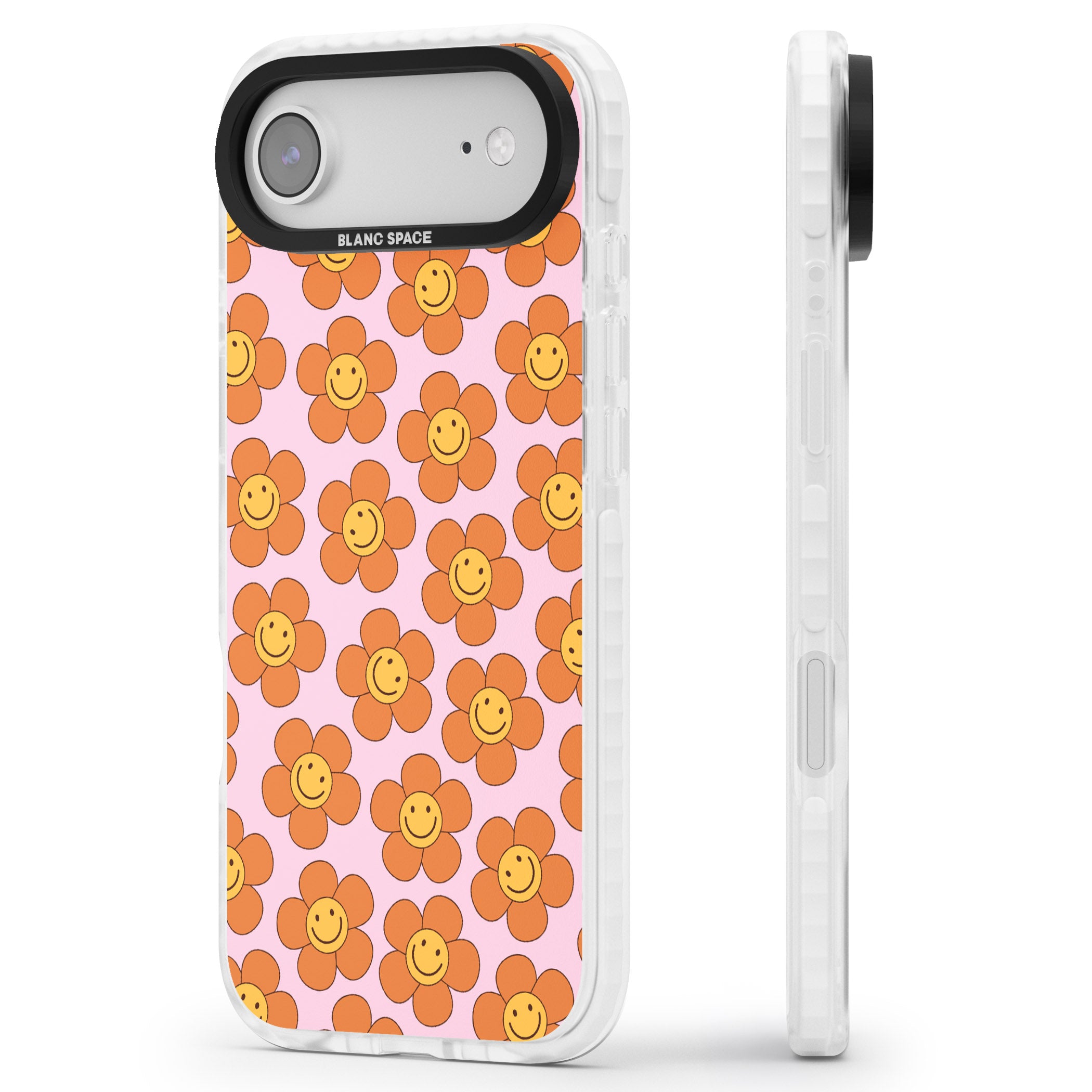 Floral Smiles iPhone 17 Air Impact Pro Clear Phone Case Side Profile
